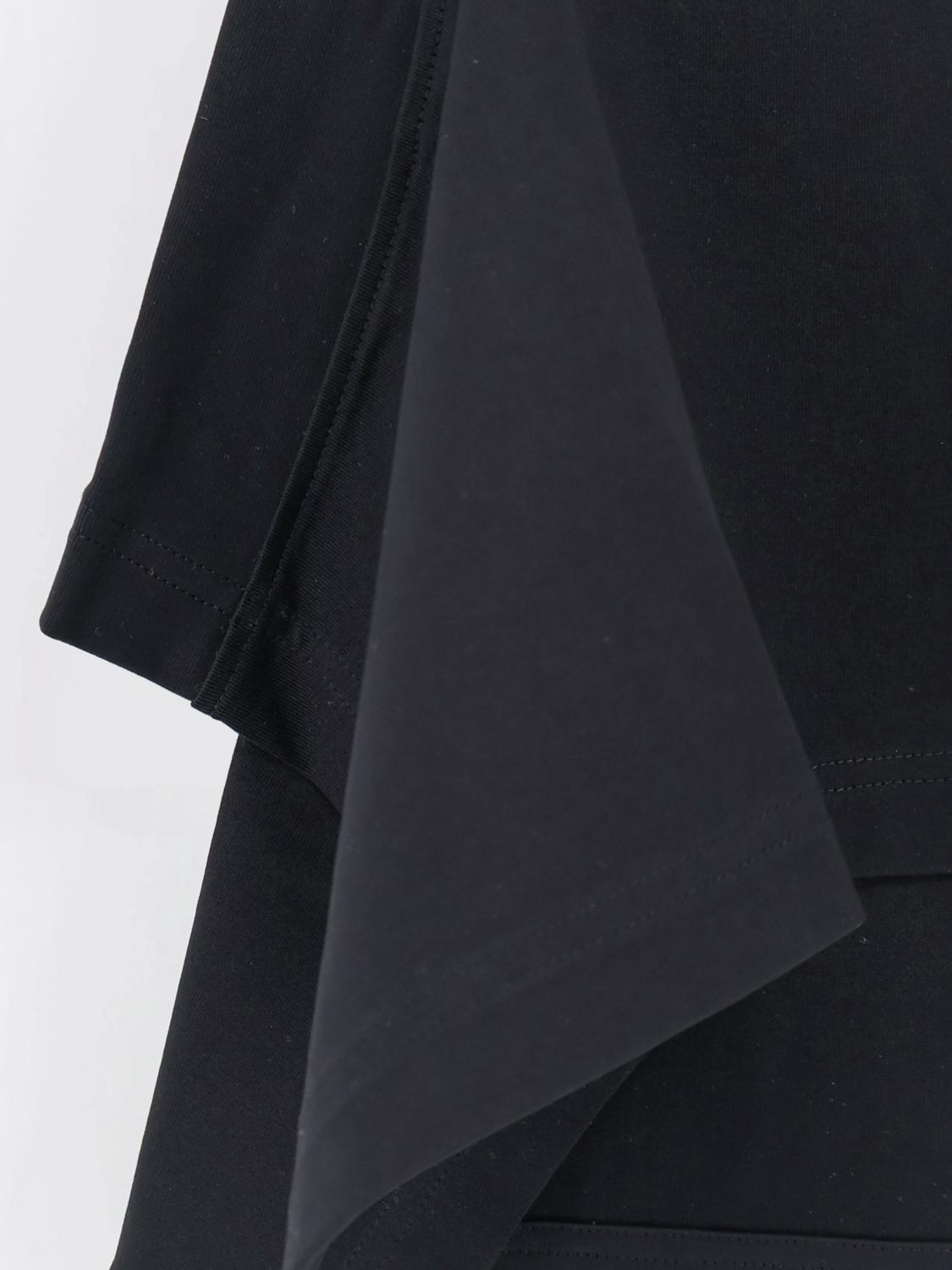 ALAÏA TOP: Top de cuello redondo de popelina de algodón Alaïa, Negro - Img 4