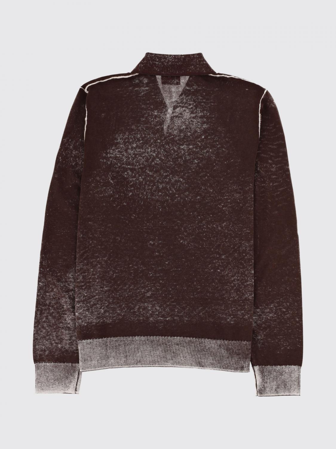 DIESEL POLO: Polo Diesel en maille de coton abstraite, Marron - Img 3