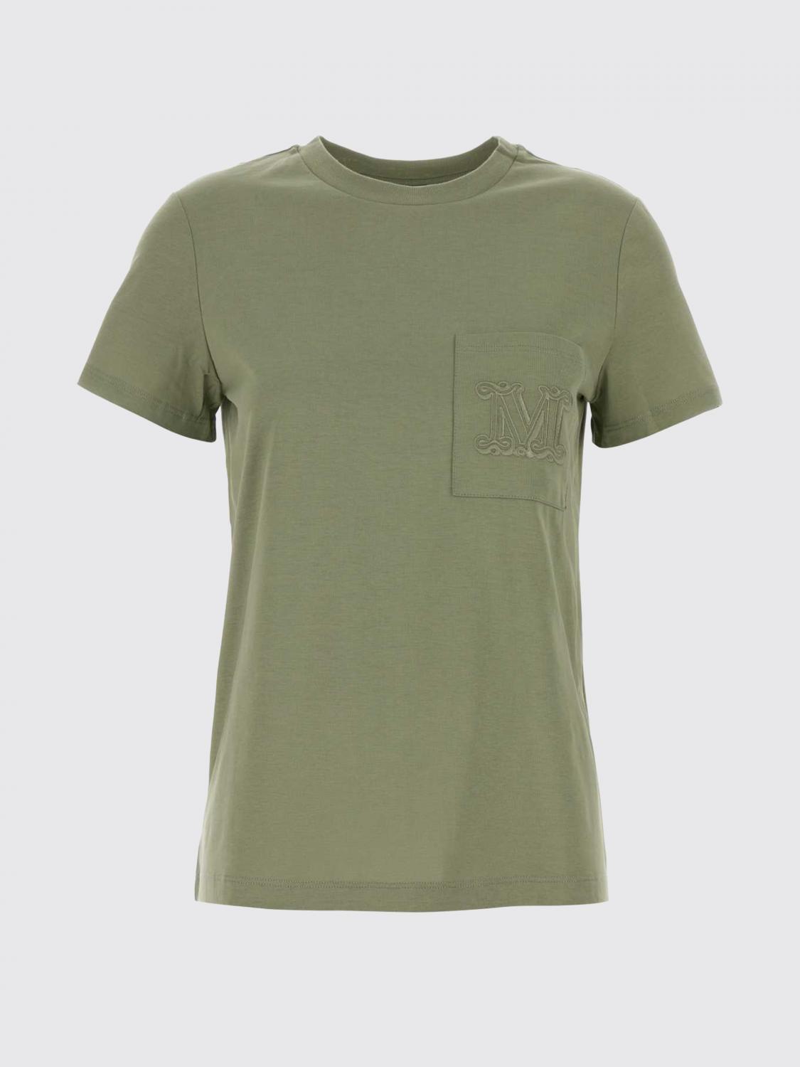 MAX MARA T-SHIRTS: T-shirts in cotone con monogramma Max Mara, Verde - Img 2