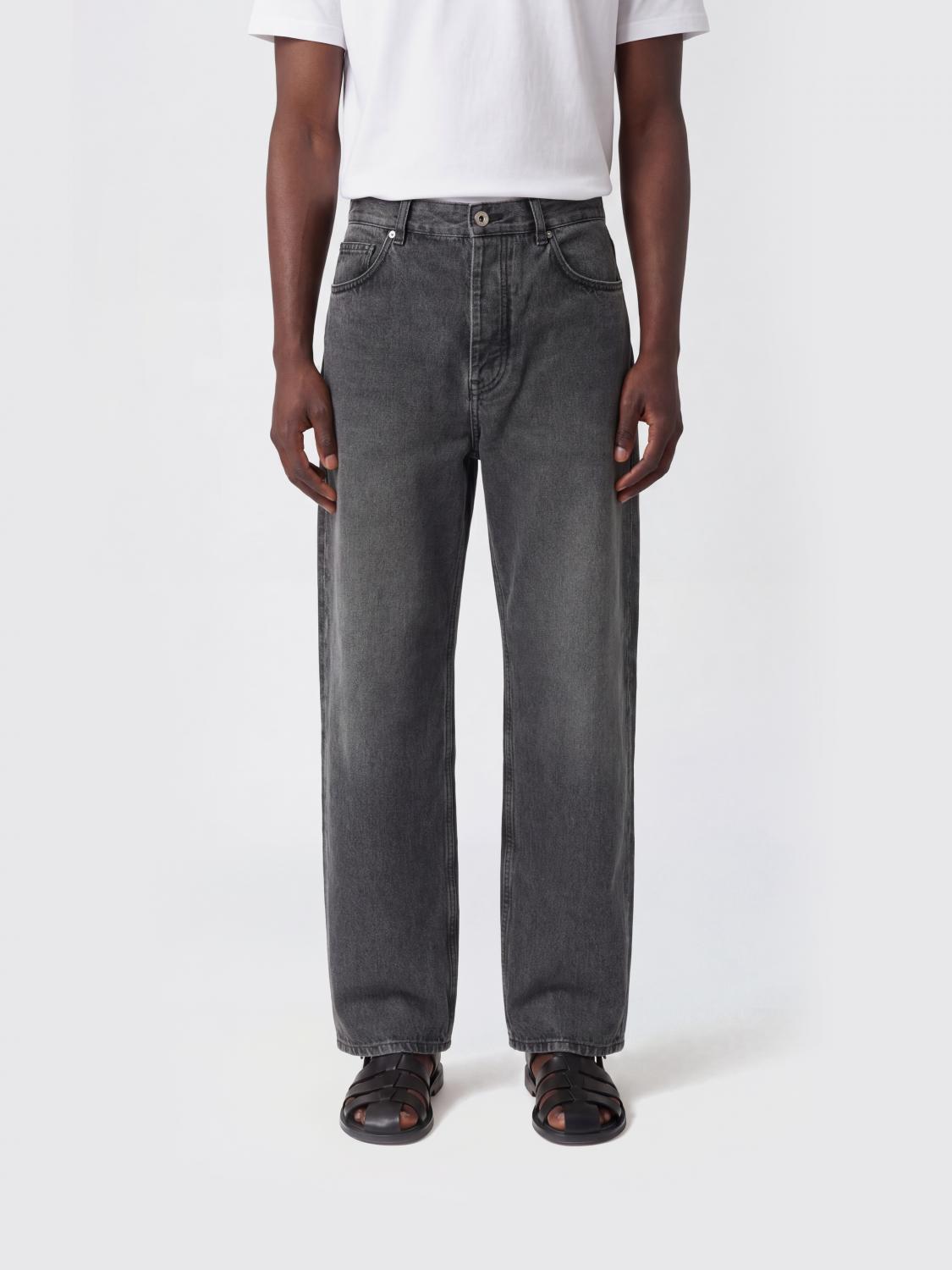 LOEWE JEANS: Jeans straight Loewe in denim di cotone , Nero - Img 1