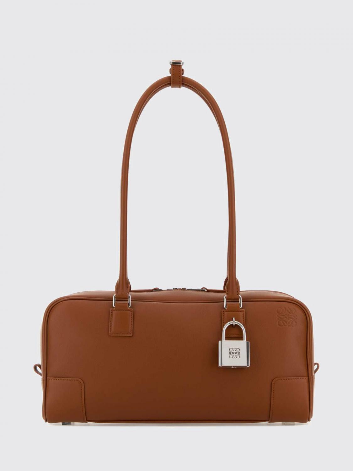 LOEWE BORSA A SPALLA: Borsa Amazona Loewe in pelle , Arancione - Img 1