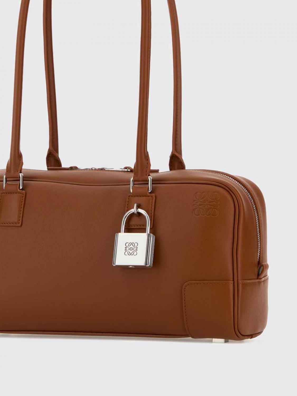 LOEWE BORSA A SPALLA: Borsa Amazona Loewe in pelle , Arancione - Img 3