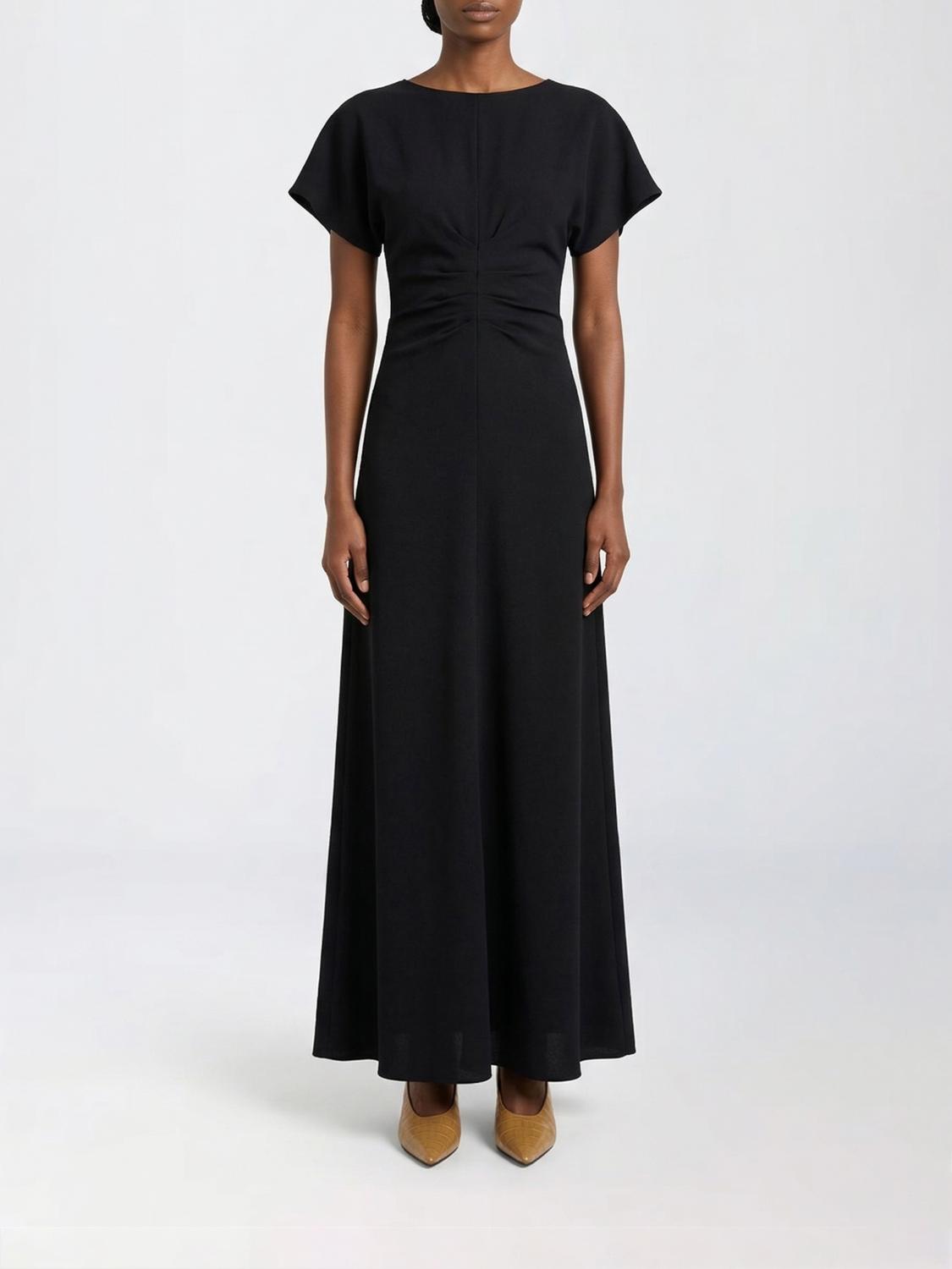 TOTEME ABITO: Abito lungo Toteme in lana RWS, Nero - Img 1
