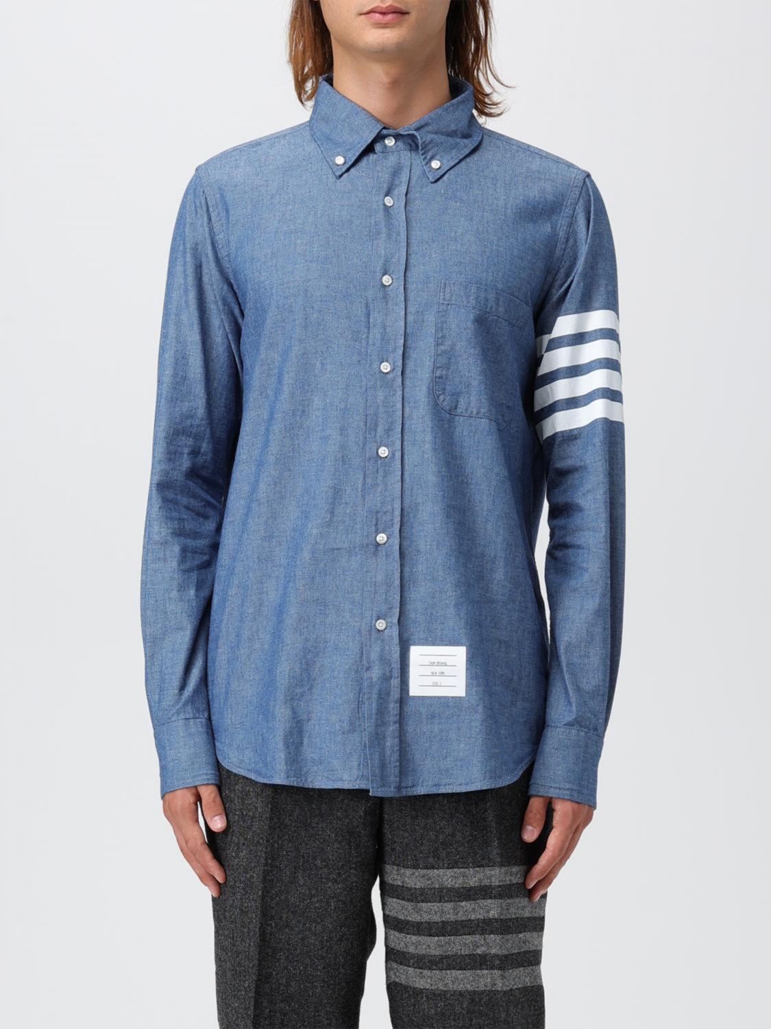 THOM BROWNE HEMD: Baumwollhemd Thom Browne, Blau - Img 1