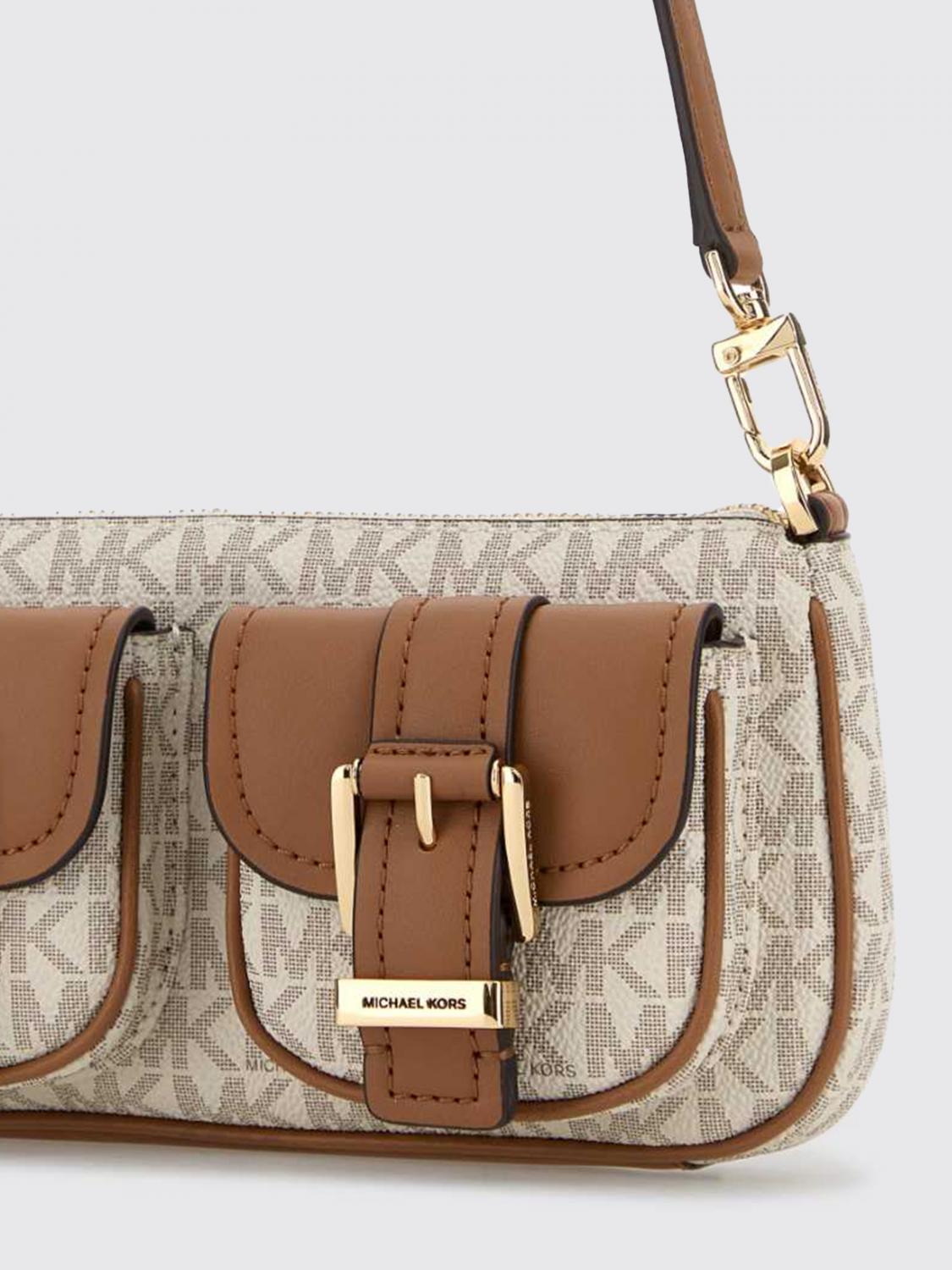 MICHAEL KORS BORSA MINI: Pochette Zoe piccola con logo Michael Kors, Crema - Img 3