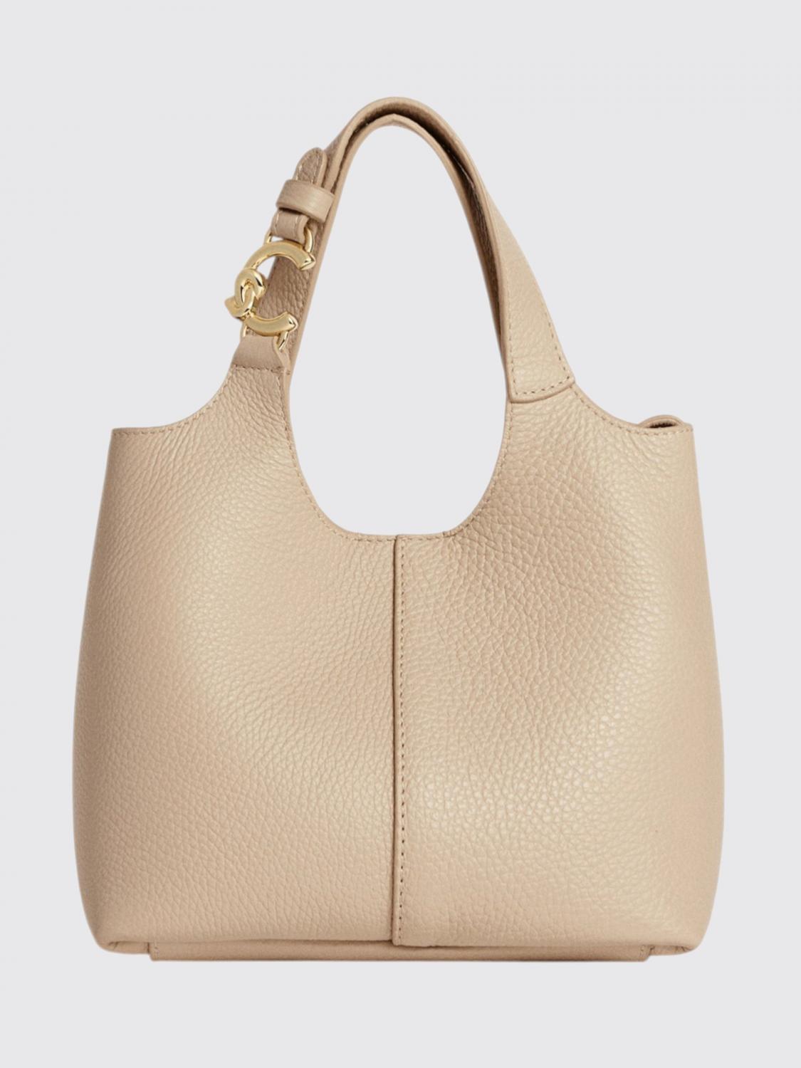 COCCINELLE BORSA MINI: Borsa C-Easy Coccinelle in pelle martellata , Beige - Img 1