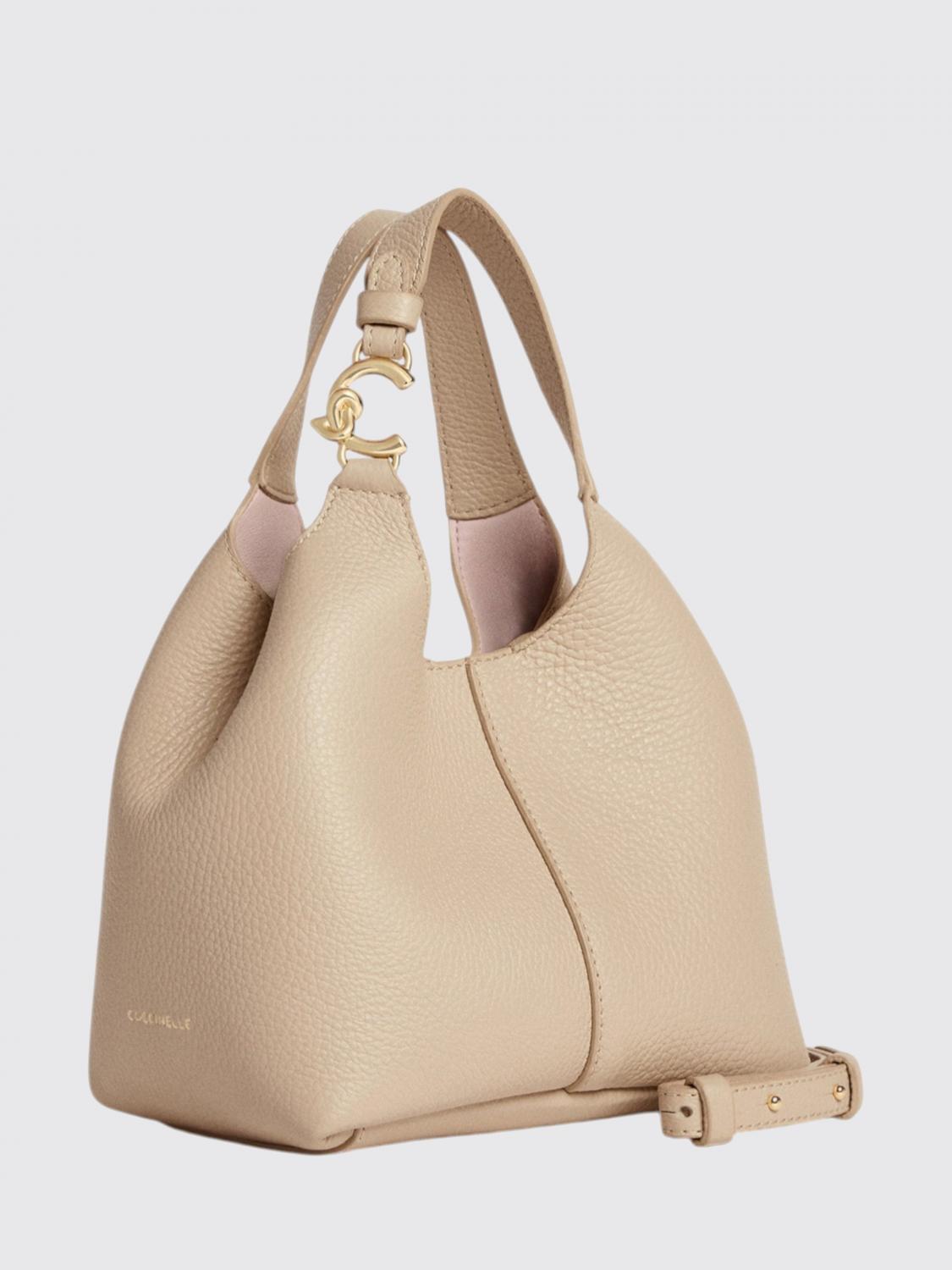 COCCINELLE BORSA MINI: Borsa C-Easy Coccinelle in pelle martellata , Beige - Img 2