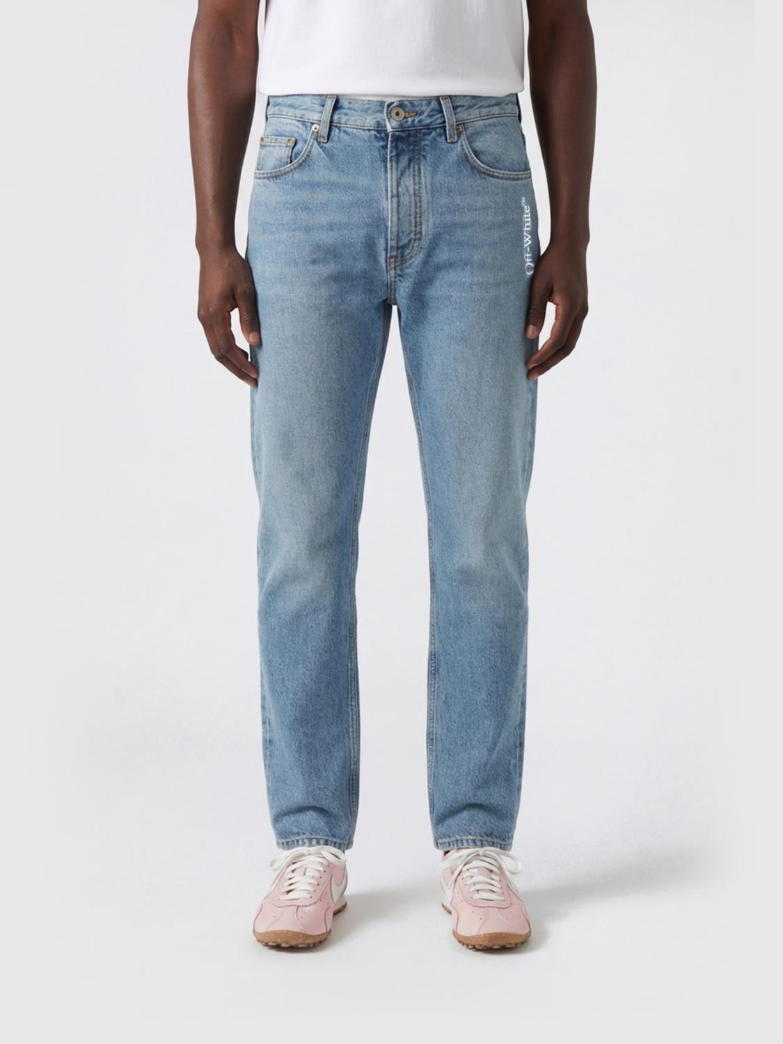 OFF-WHITE JEANS: Jeans tapered Off-White in denim di cotone , Denim - Img 1