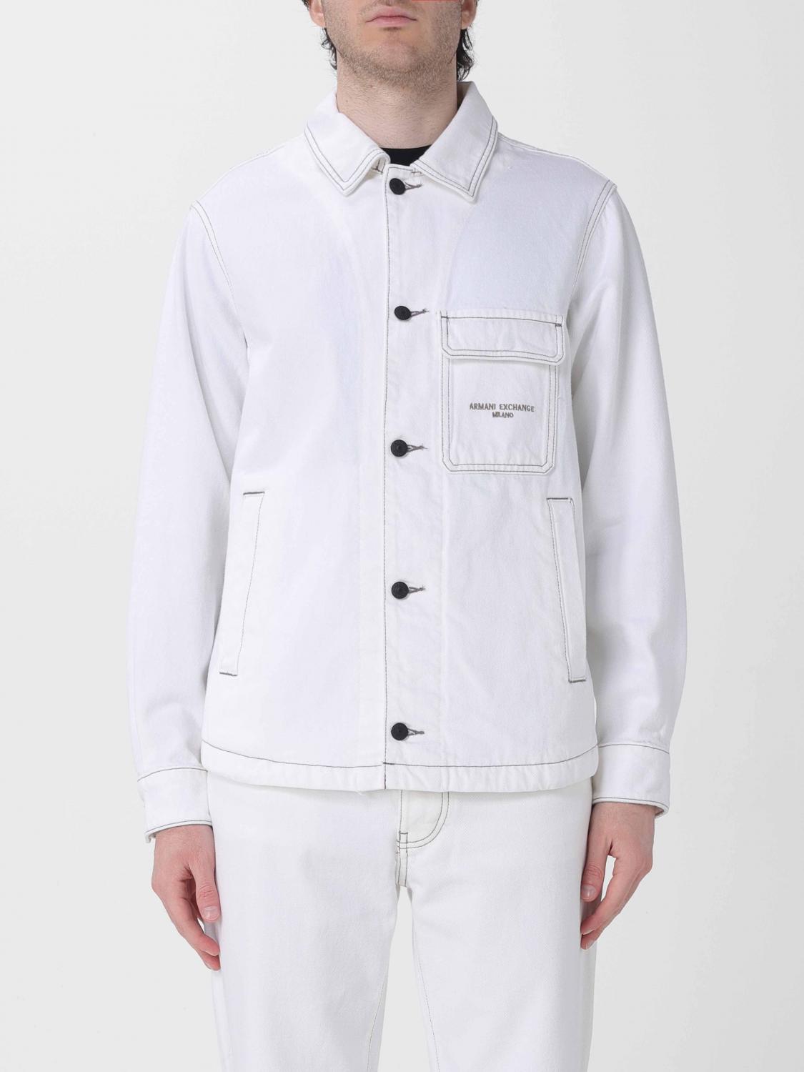 ARMANI EXCHANGE JACKE: Hemdjacke Armani Exchange aus Baumwolle mit Logo, Beige - Img 1