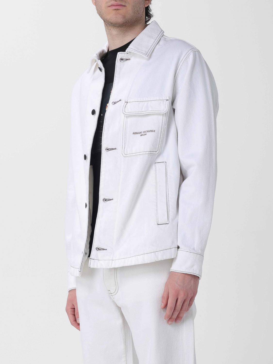 ARMANI EXCHANGE JACKE: Hemdjacke Armani Exchange aus Baumwolle mit Logo, Beige - Img 3