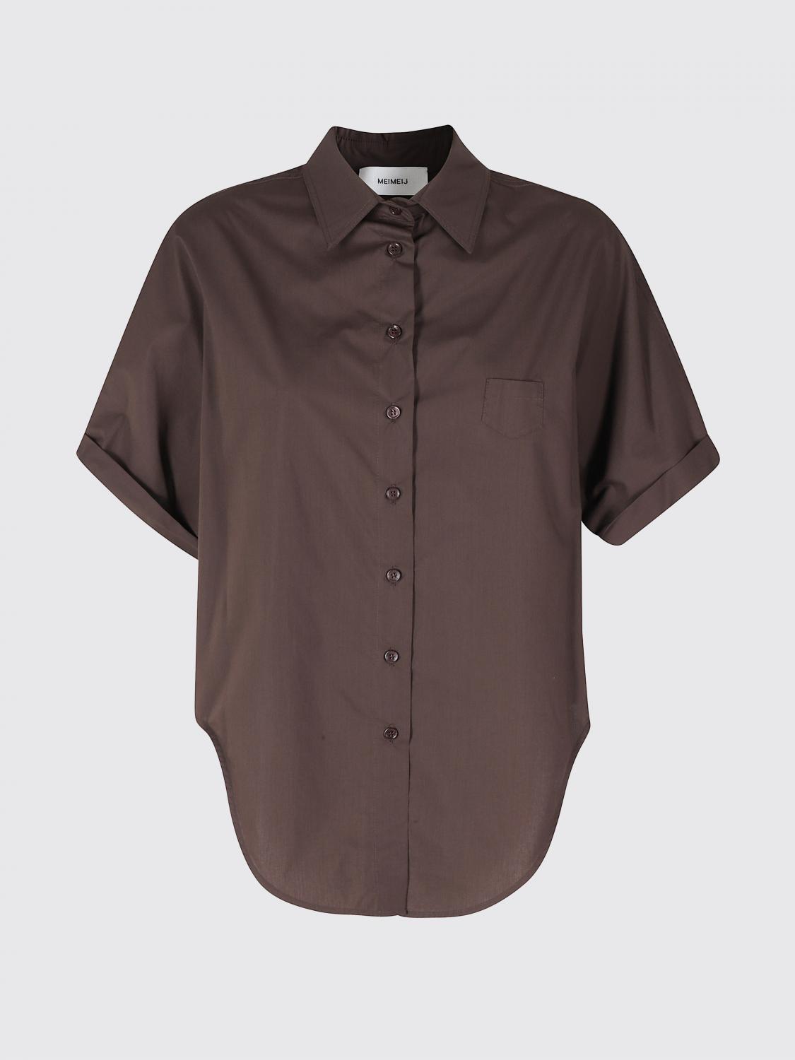 MEIMEIJ CAMICIA: Camicia in cotone basic Meimeij, Caffe - Img 2