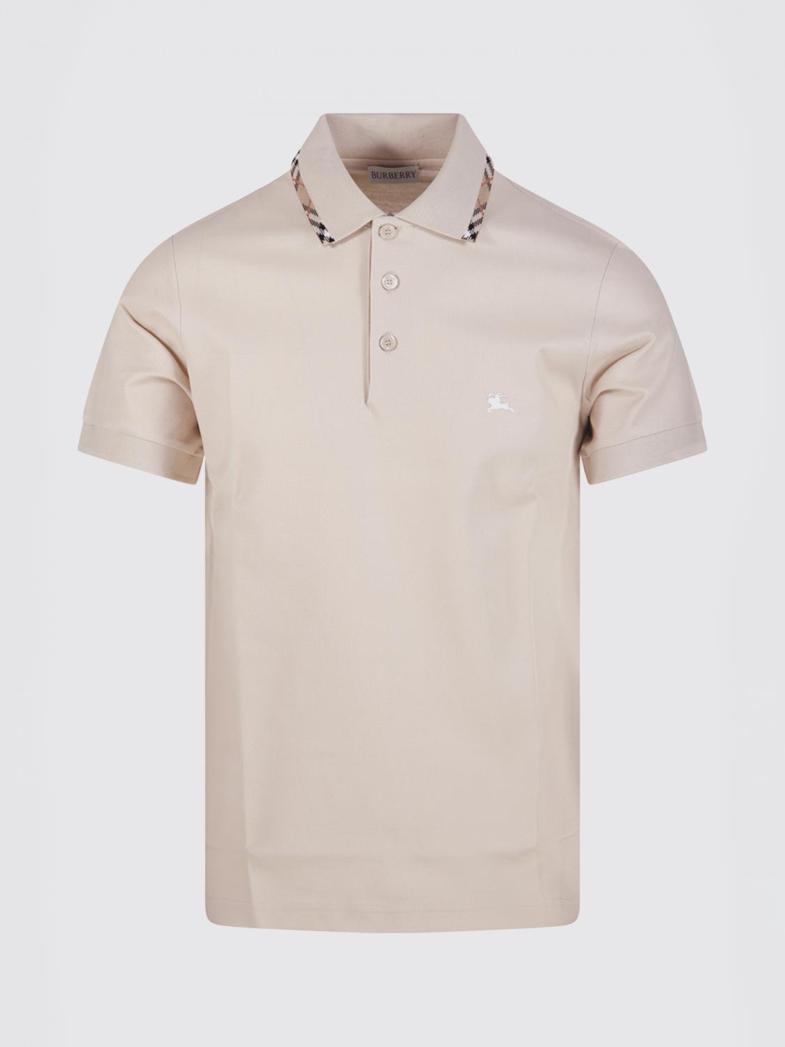 BURBERRY POLO: Polo Burberry de algodón con logo EKD, Beige - Img 2