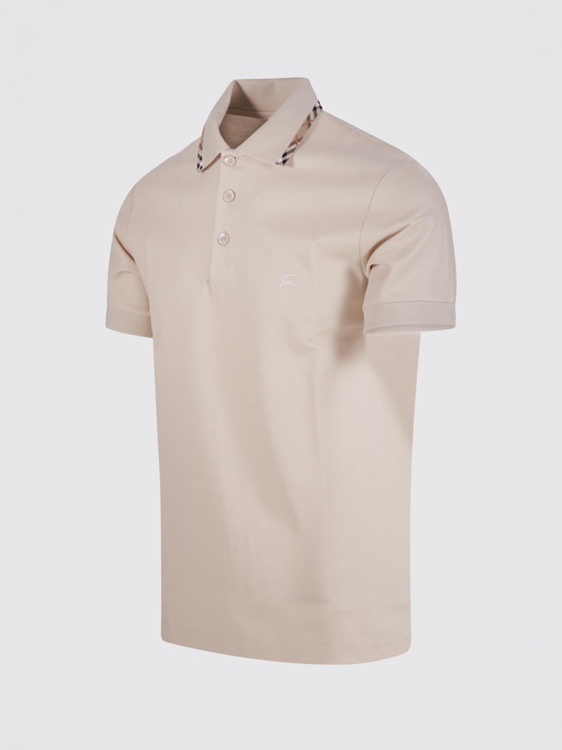 BURBERRY POLO: Polo Burberry de algodón con logo EKD, Beige - Img 3