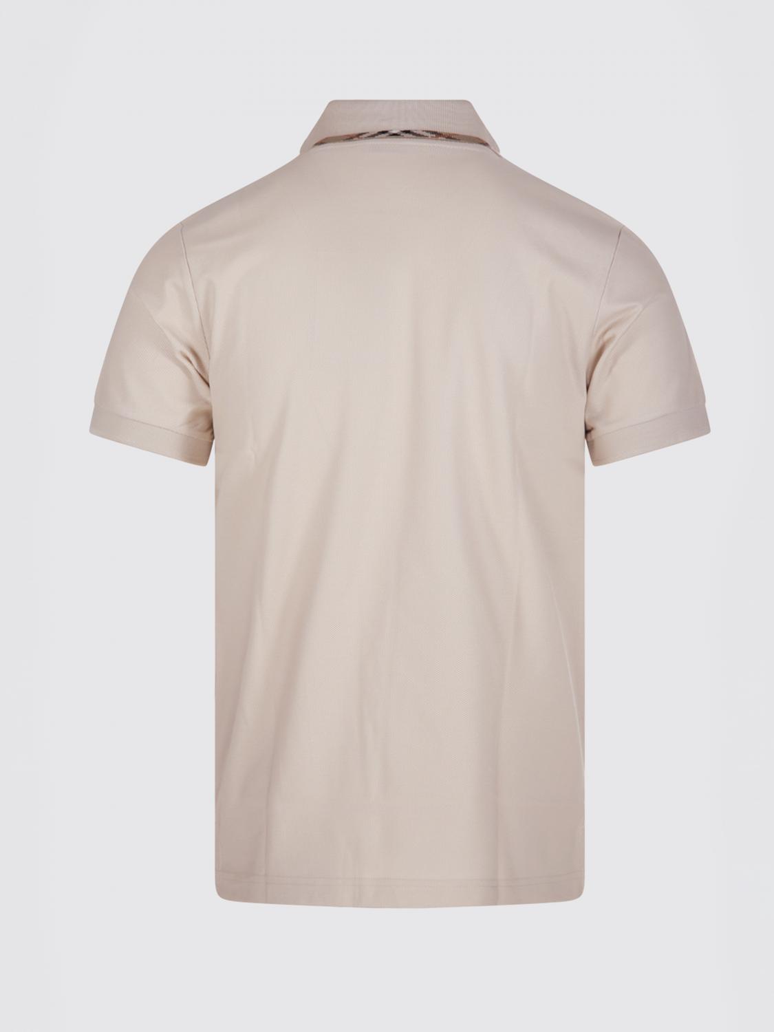 BURBERRY POLO: Polo Burberry de algodón con logo EKD, Beige - Img 4