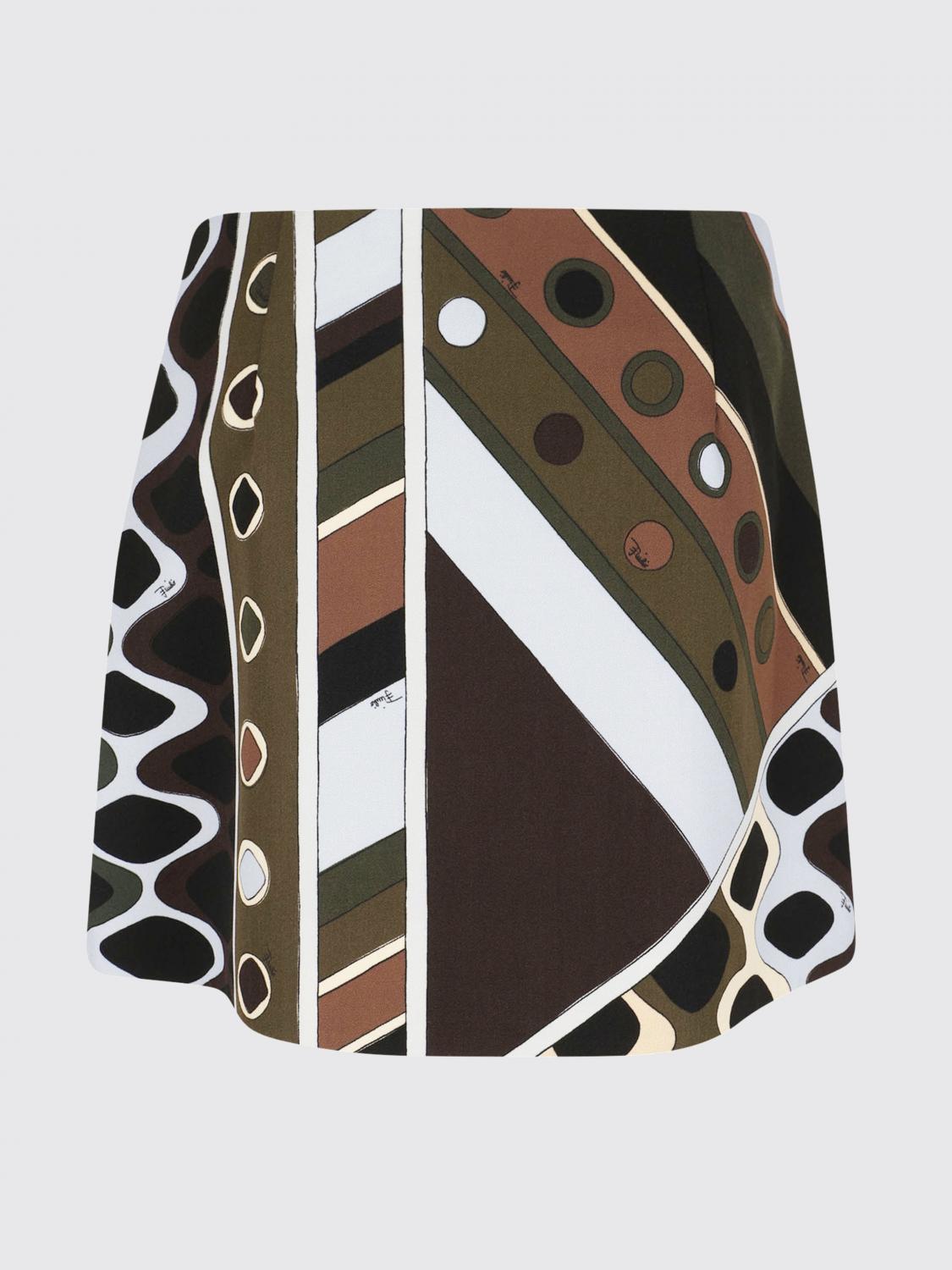 PUCCI GONNA: Gonna mini in lana stampata Pucci, Verde - Img 3