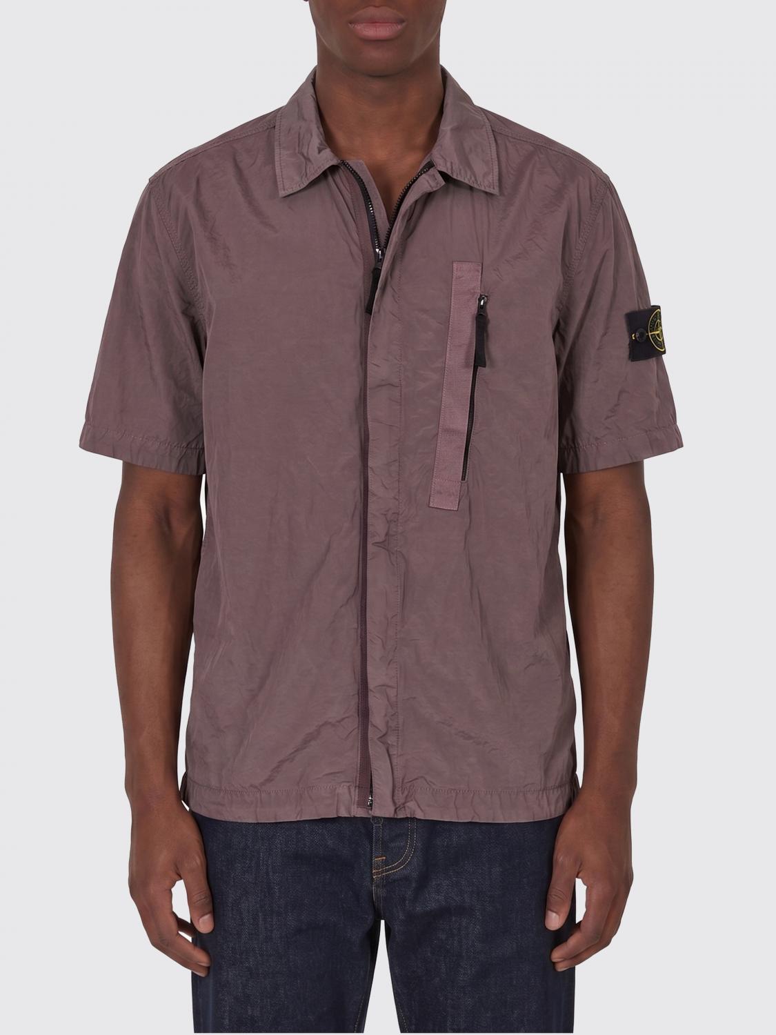 STONE ISLAND CAMICIA: Camicia di nylon con logo Stone Island, Viola - Img 1