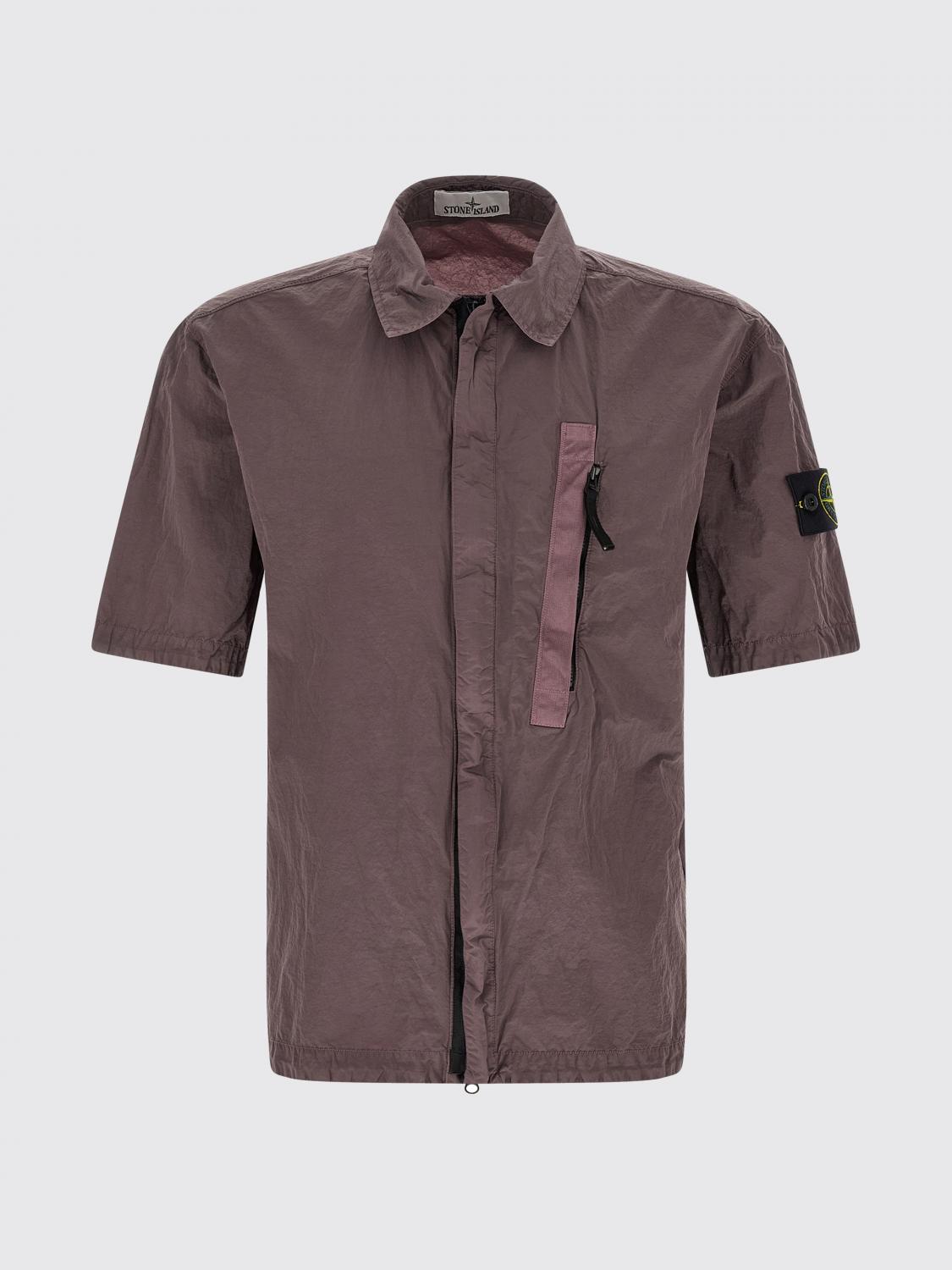 STONE ISLAND CAMICIA: Camicia di nylon con logo Stone Island, Viola - Img 2