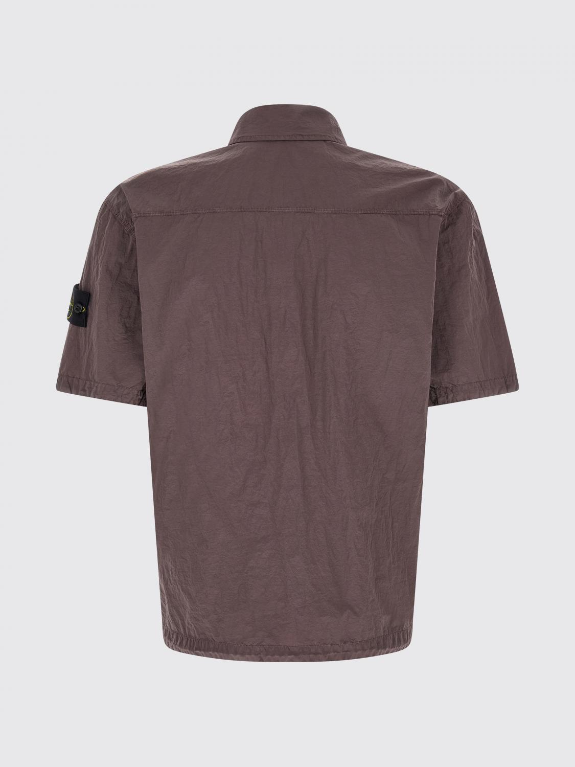 STONE ISLAND CAMICIA: Camicia di nylon con logo Stone Island, Viola - Img 3