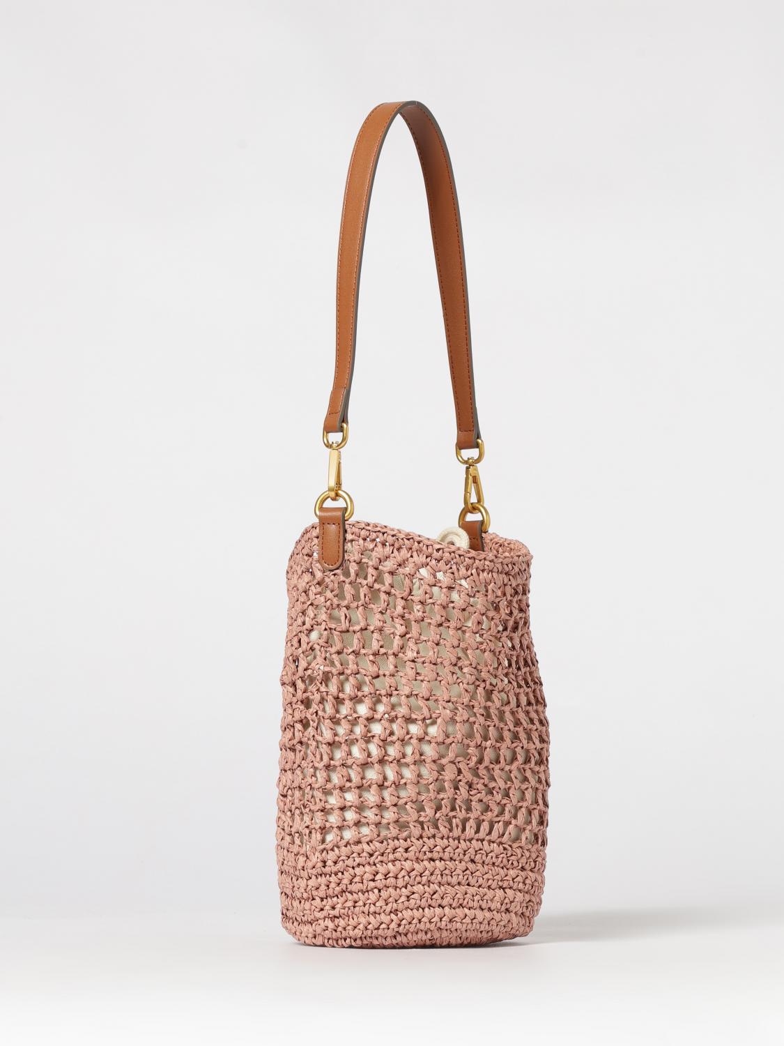 GIANNI CHIARINI BORSA A SPALLA: Borsa Nefeli Gianni Chiarini in rafia crochet , Rosa - Img 2