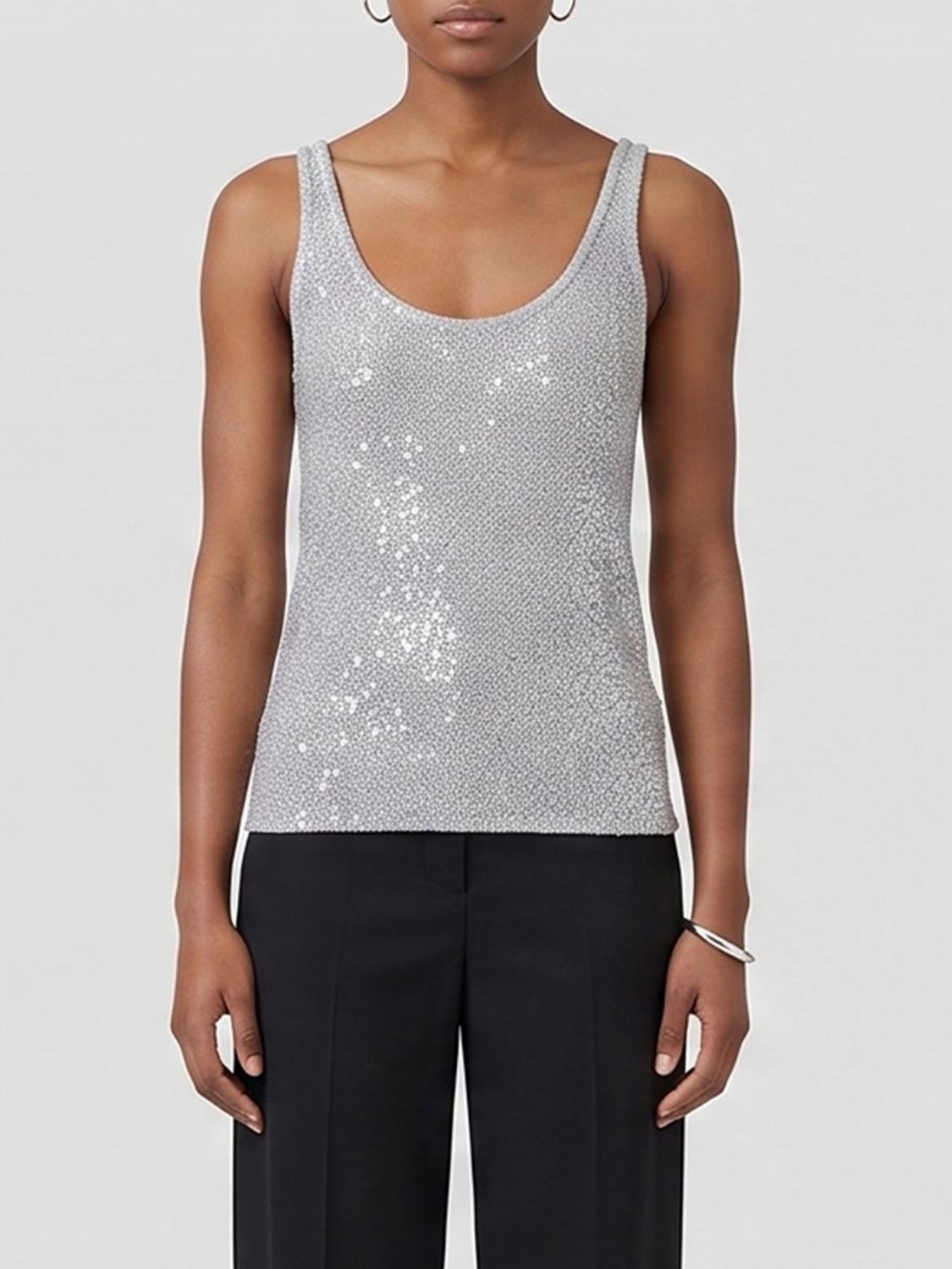 PATRIZIA PEPE TOP: Top mujer Patrizia Pepe, Plata - Img 1
