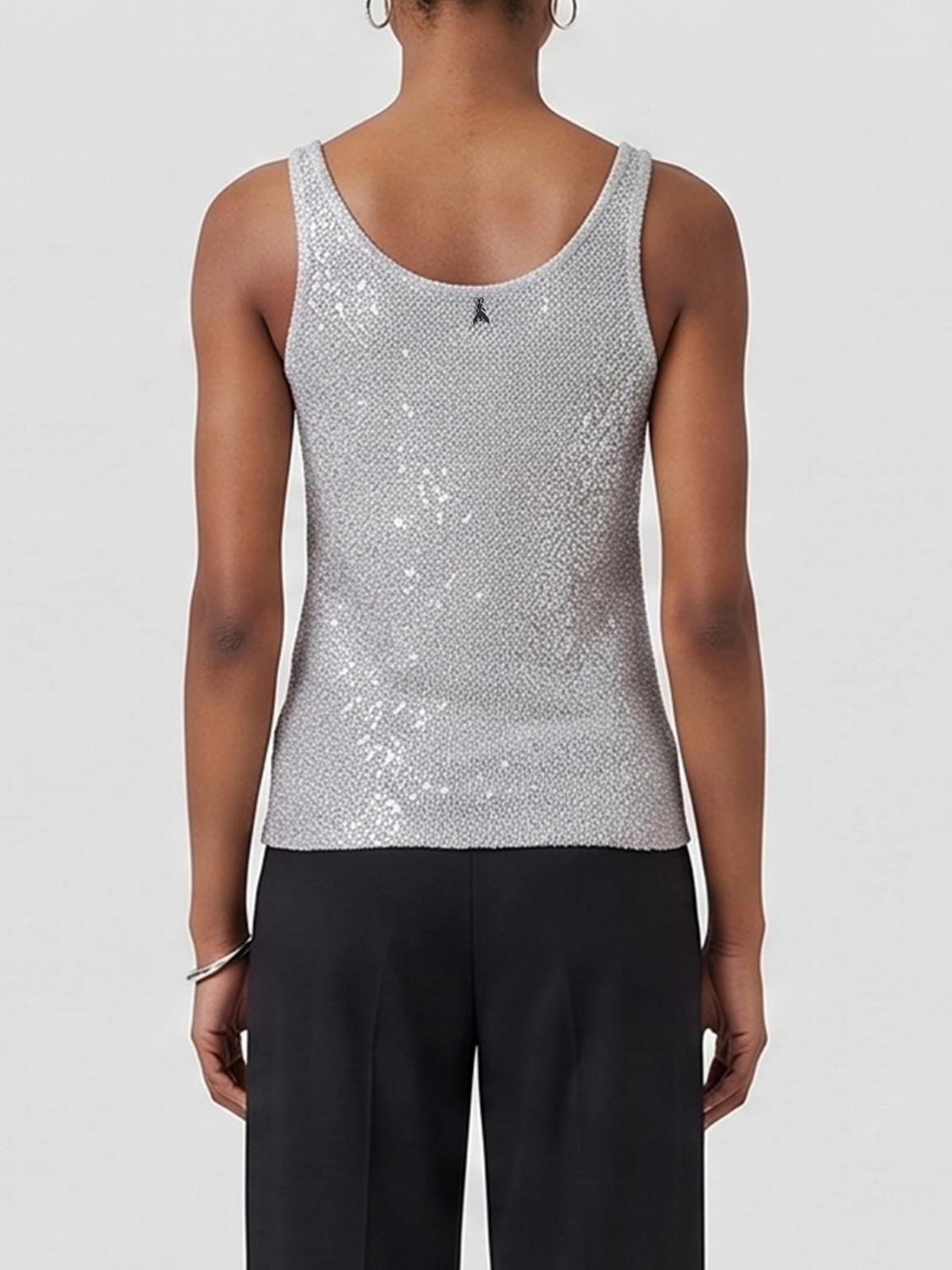 PATRIZIA PEPE TOP: Top mujer Patrizia Pepe, Plata - Img 2