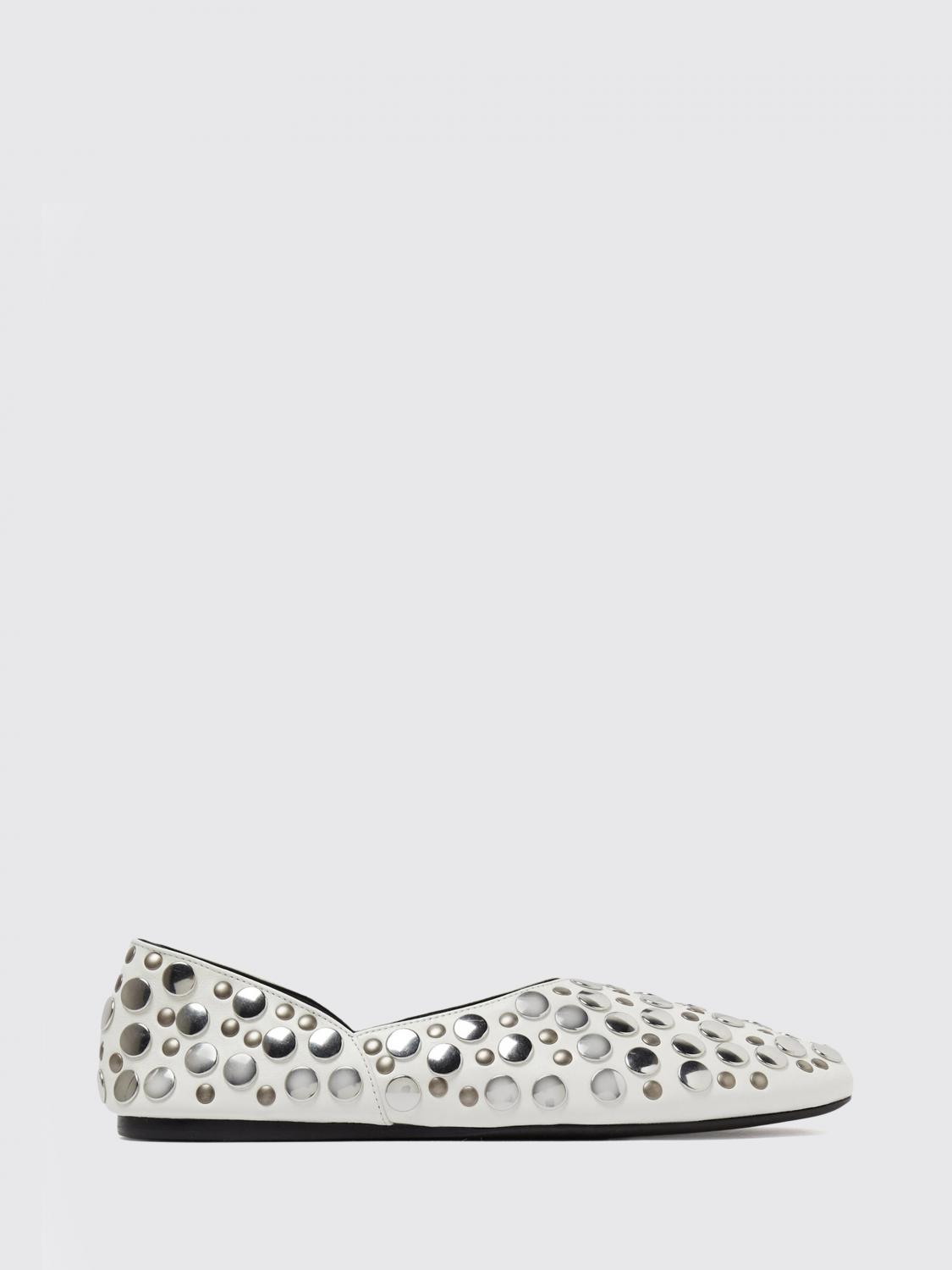 KHAITE BALLERINE: Ballerina Jane Khaite in nappa con borchie, Bianco - Img 1