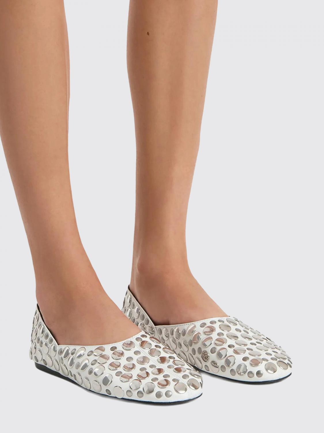 KHAITE BALLERINE: Ballerina Jane Khaite in nappa con borchie, Bianco - Img 2