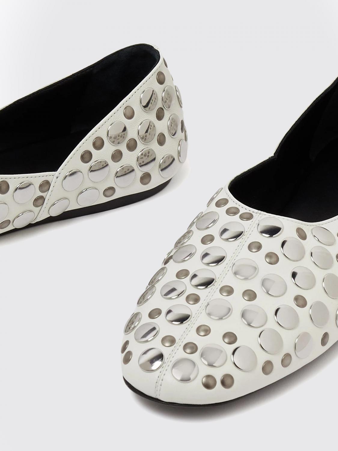 KHAITE BALLERINE: Ballerina Jane Khaite in nappa con borchie, Bianco - Img 4
