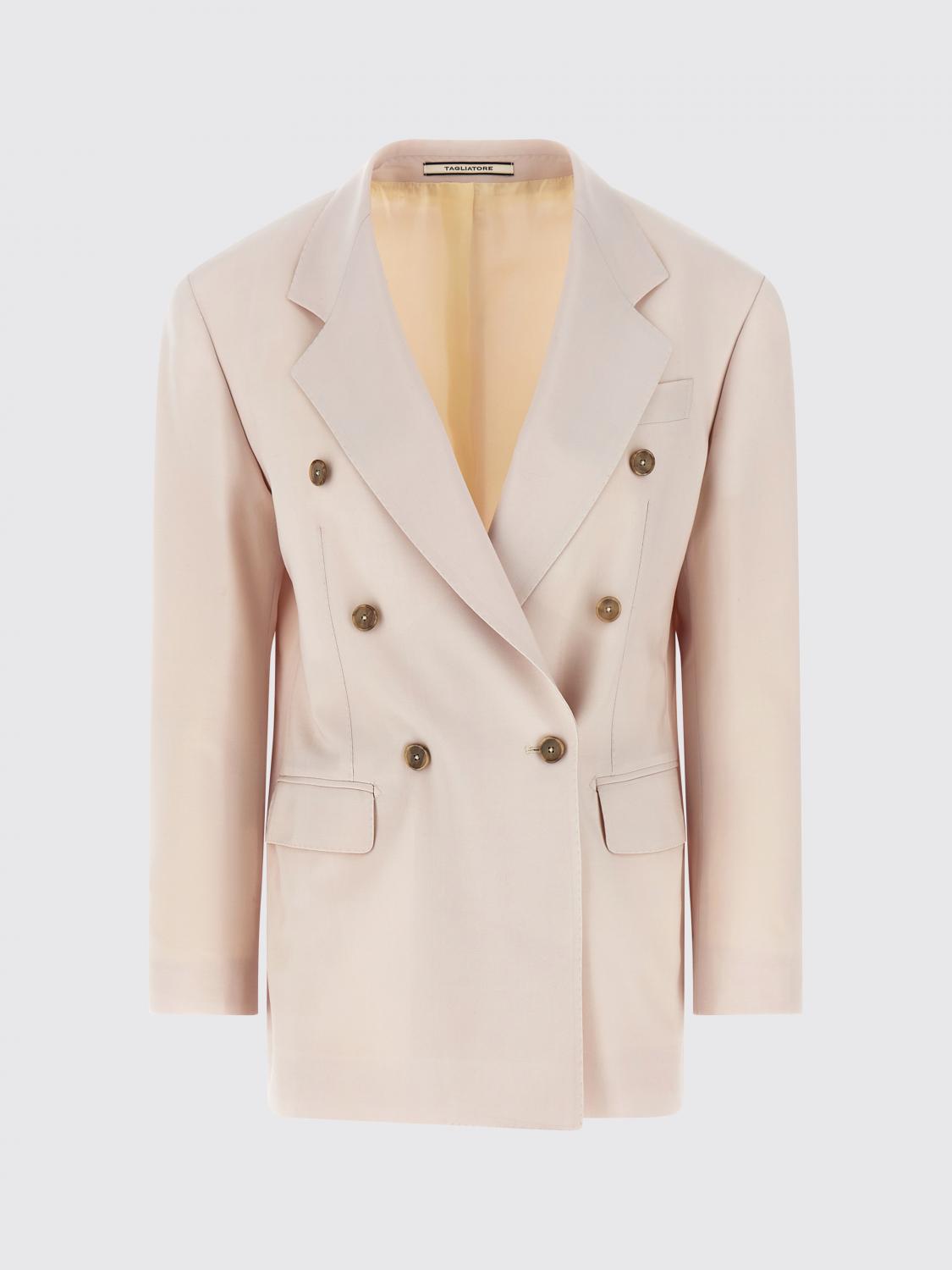 TAGLIATORE GIACCA: Blazer a doppiopetto in lana vergine Tagliatore, Beige - Img 2