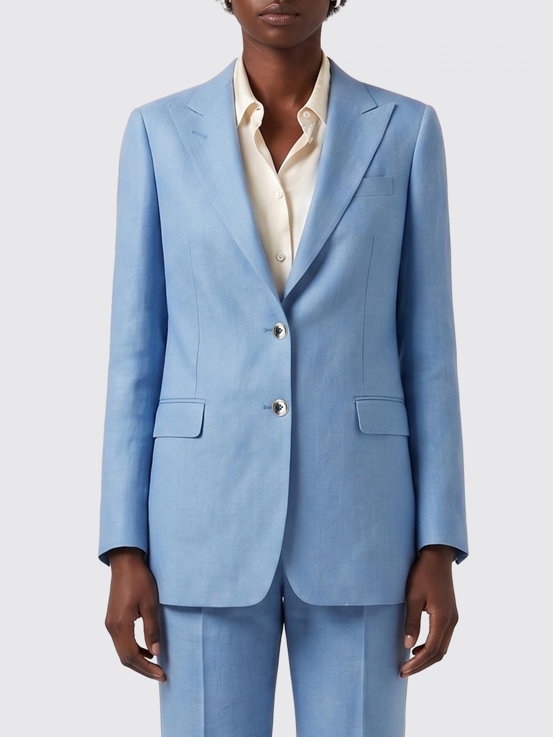 TAGLIATORE GIACCA: Blazer a monopetto di lino Tagliatore, Blue - Img 1