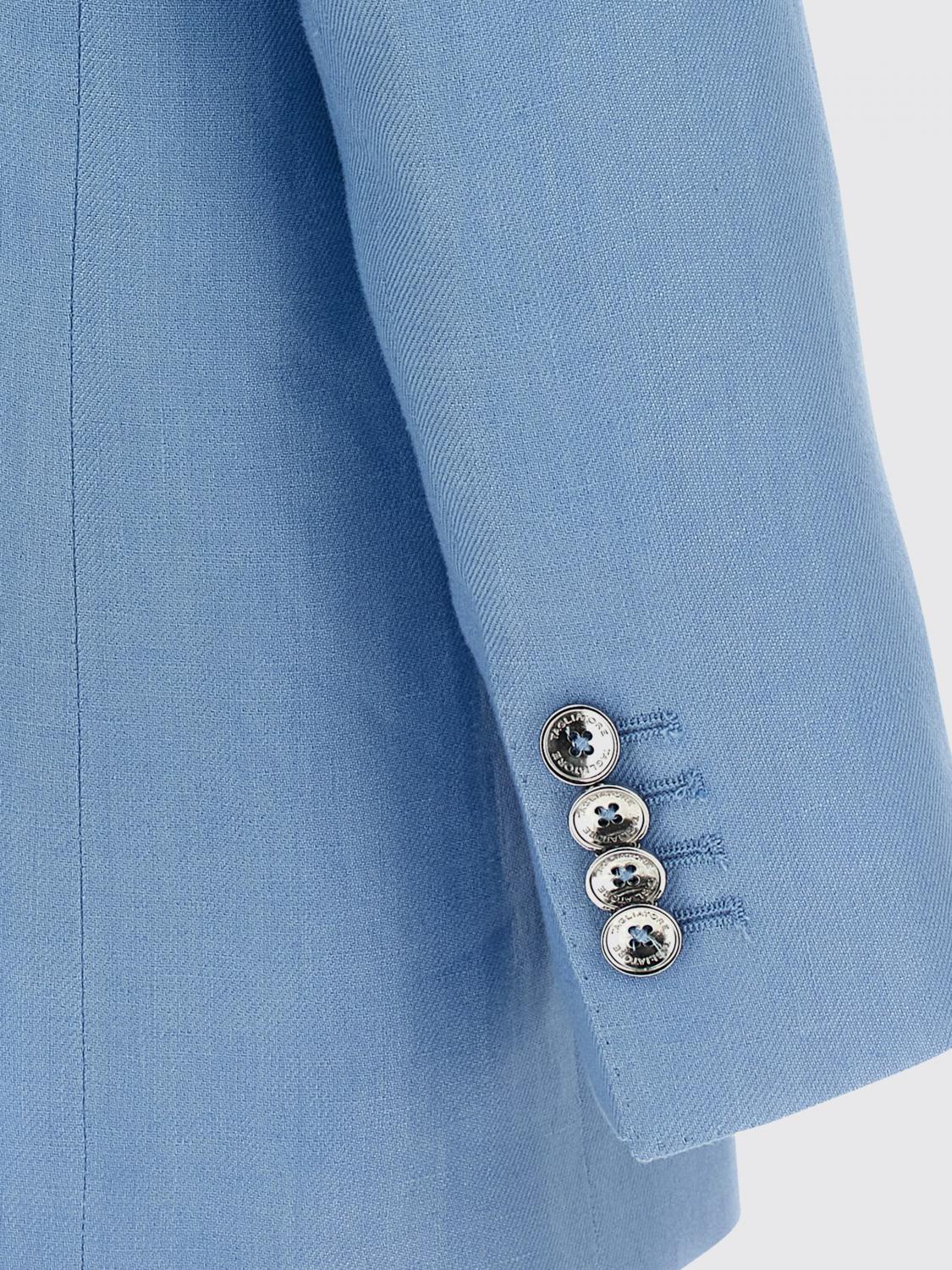 TAGLIATORE GIACCA: Blazer a monopetto di lino Tagliatore, Blue - Img 4