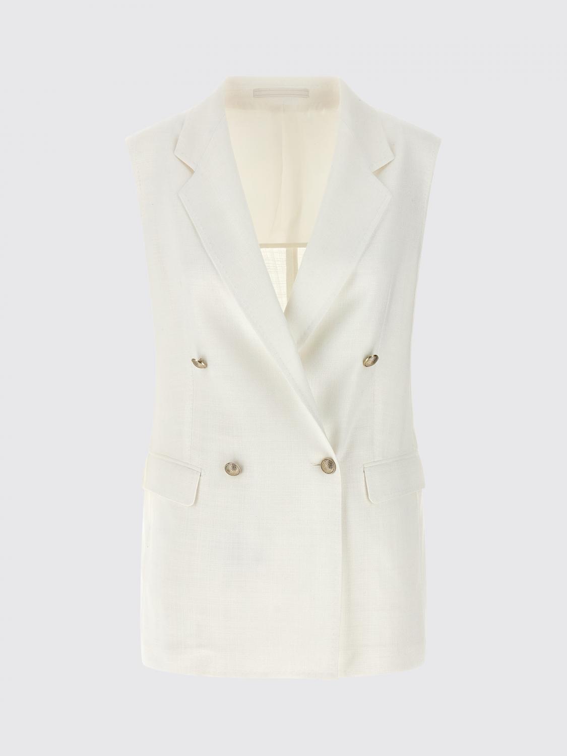 TAGLIATORE GILET: Gilet in misto viscosa a doppiopetto Tagliatore, Bianco - Img 2