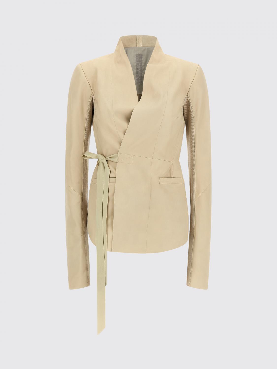 RICK OWENS GIACCA: Blazer in pelle di agnello Rick Owens, Beige - Img 2