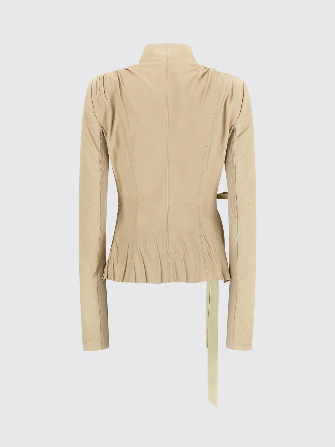 RICK OWENS GIACCA: Blazer in pelle di agnello Rick Owens, Beige - Img 3