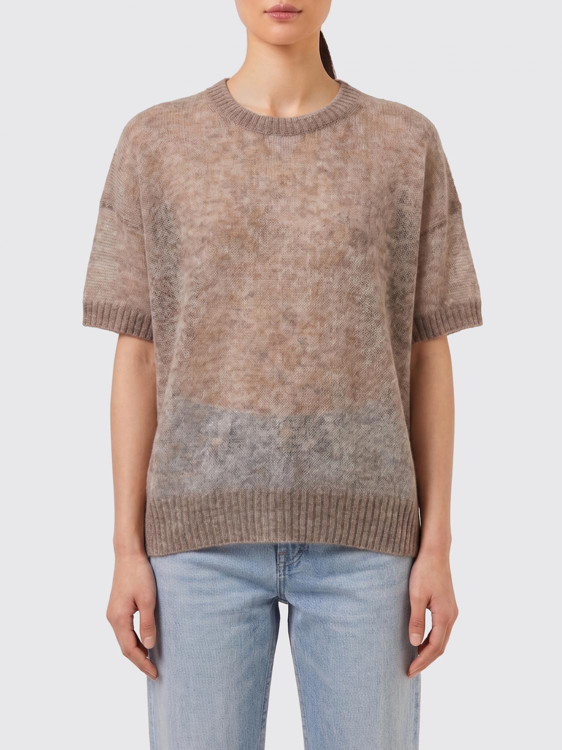BRUNELLO CUCINELLI JERSEY: Jersey de cuello redondo de mohair Brunello Cucinelli, Beige - Img 1