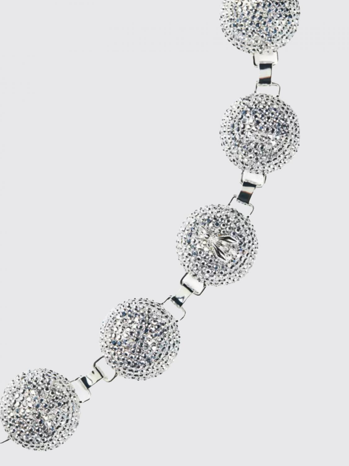 PATRIZIA PEPE GIOIELLO: Collana Patrizia Pepe in ottone con strass incastonati , Argento - Img 2