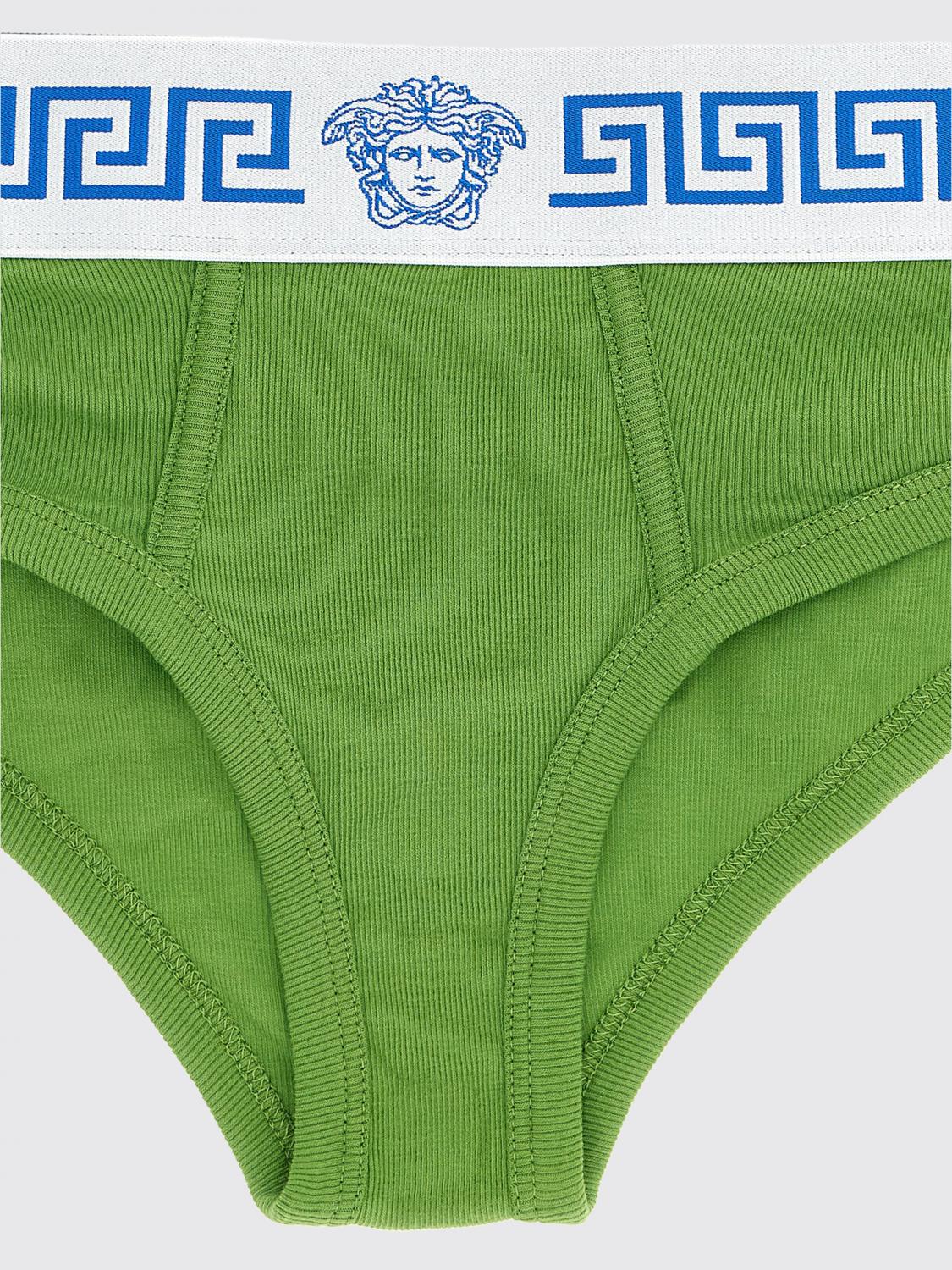 VERSACE INTIMO: Slip Medusa Versace in cotone, Verde - Img 3