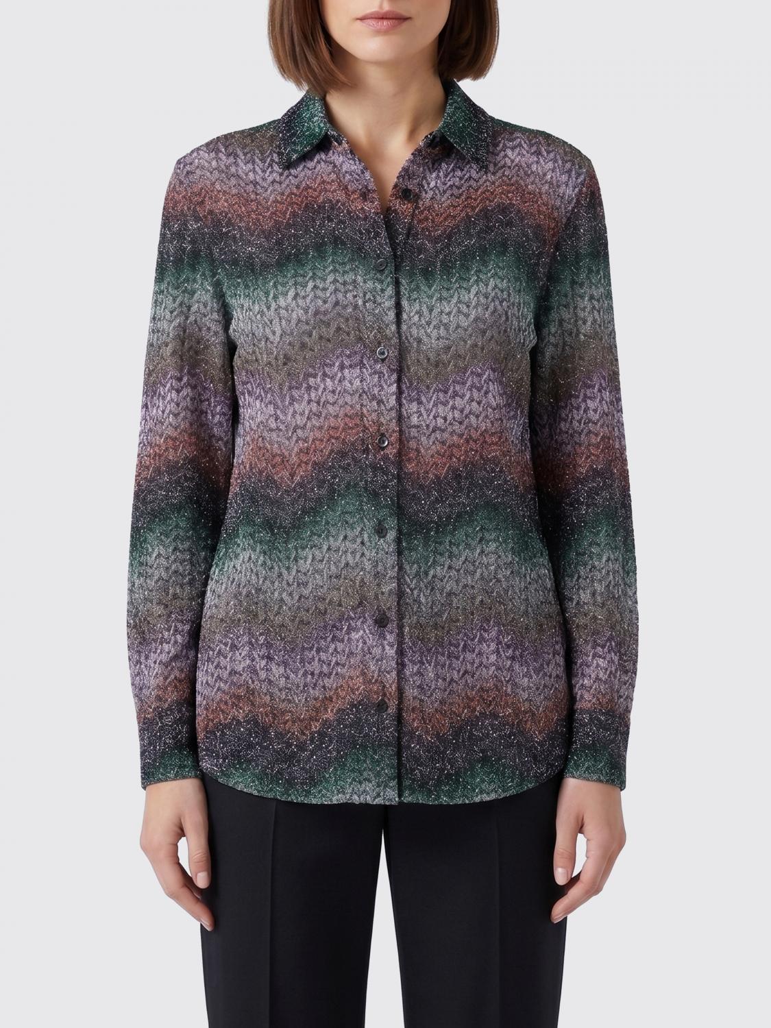 MISSONI CAMICIA: Camicia Missoni in viscosa lurex con motivo zig-zag , Verde - Img 1