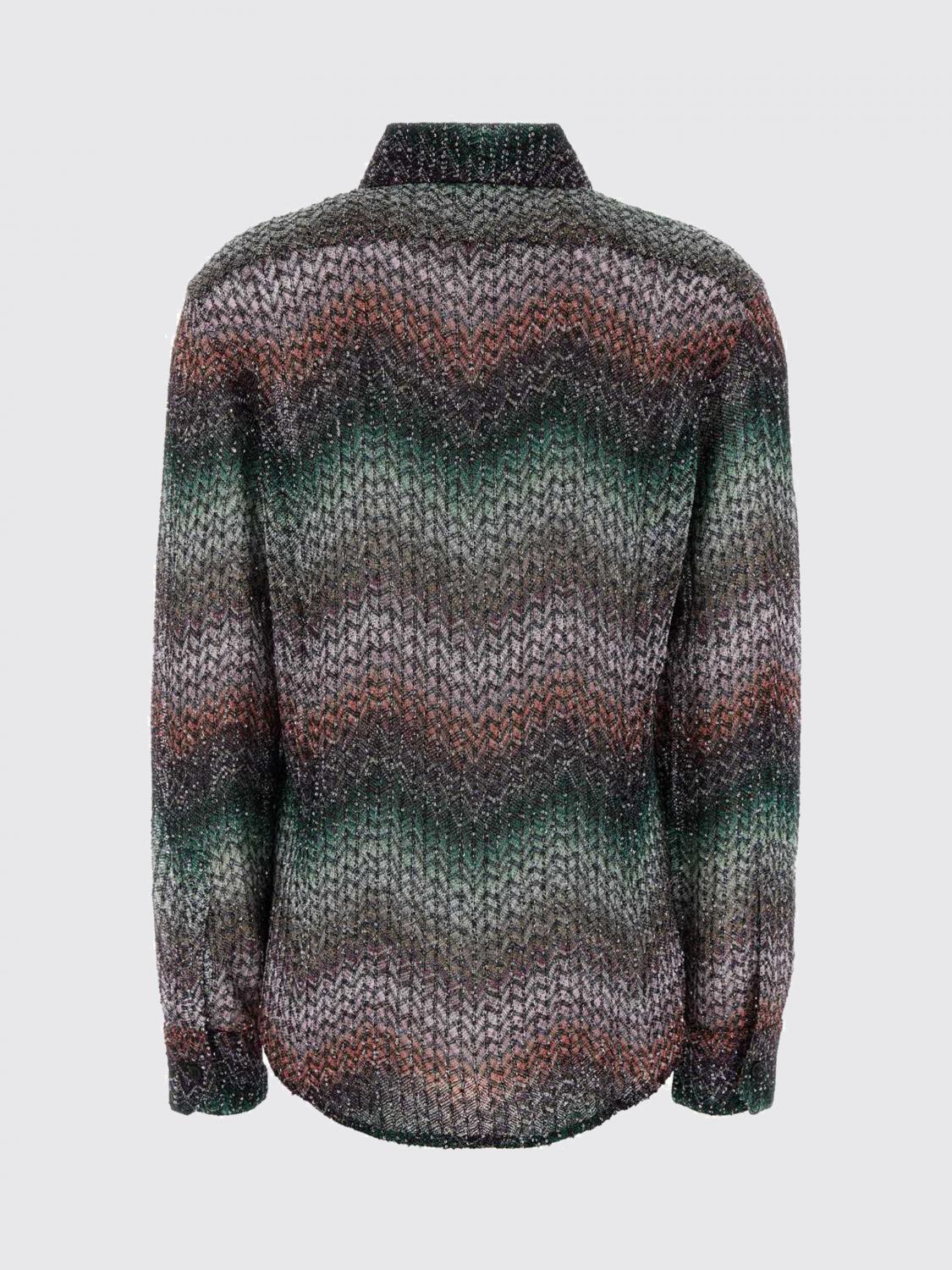 MISSONI CAMICIA: Camicia Missoni in viscosa lurex con motivo zig-zag , Verde - Img 3