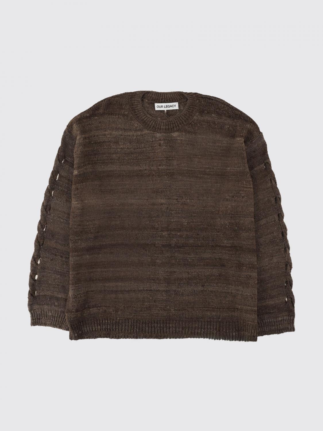 OUR LEGACY PULL: Pull à col rond Our Legacy en soie, Marron - Img 2