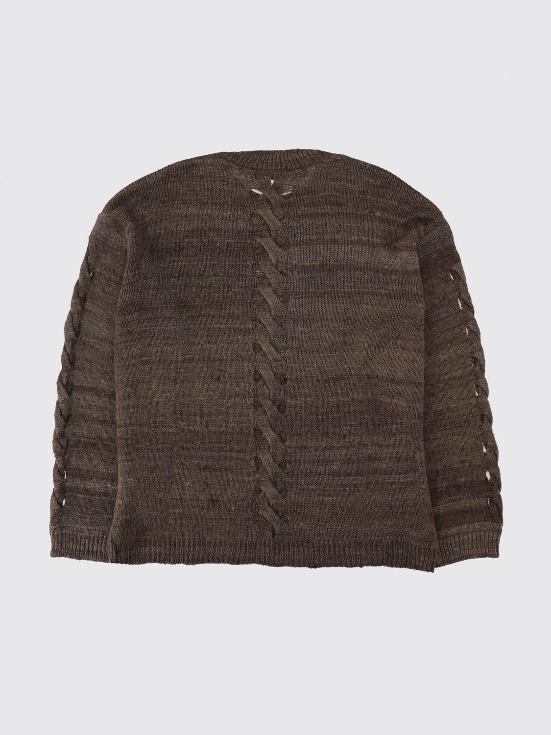 OUR LEGACY PULL: Pull à col rond Our Legacy en soie, Marron - Img 3