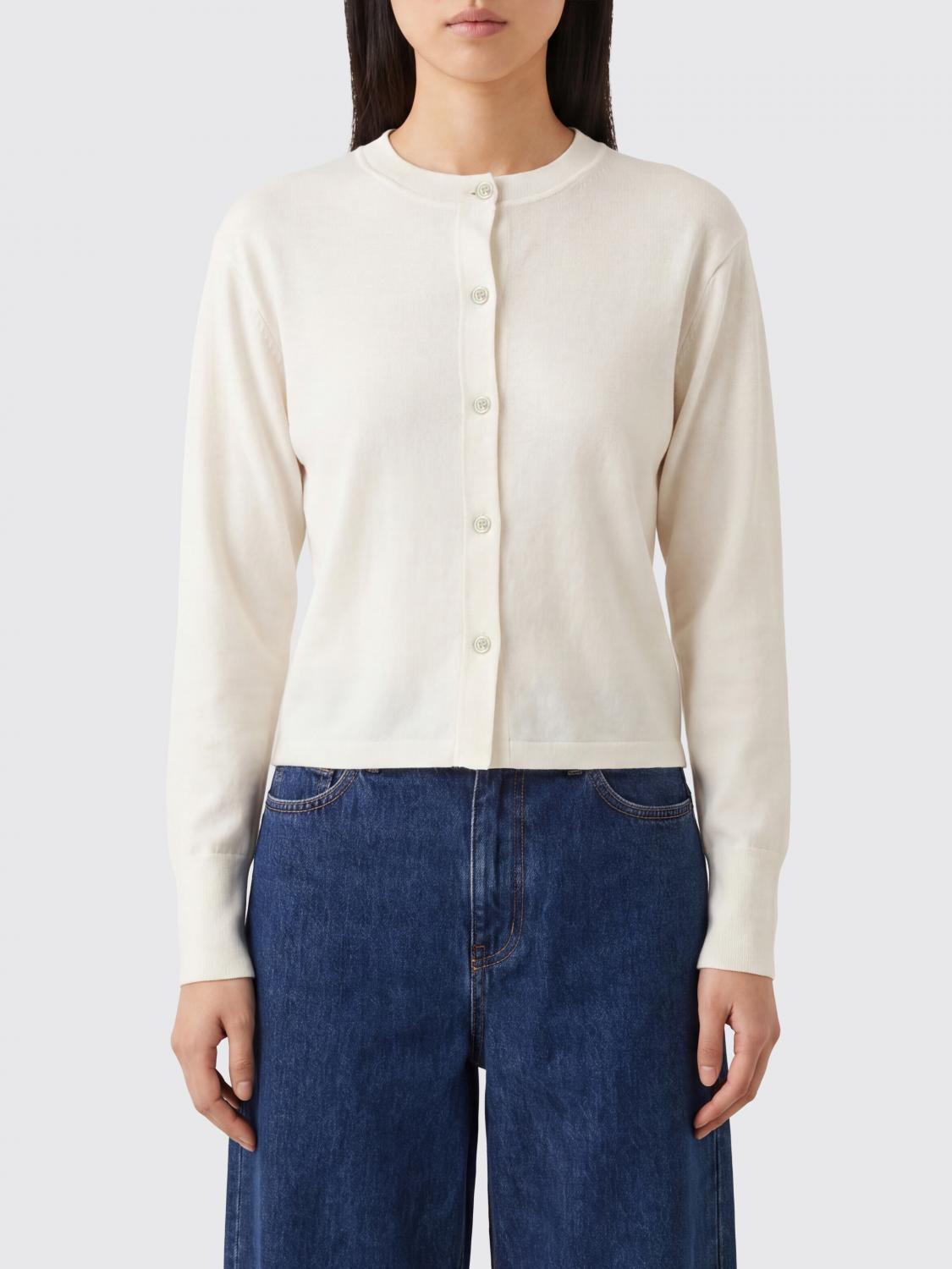 THE ROW MAGLIA: Cardigan in cotone basic The Row, Bianco - Img 1