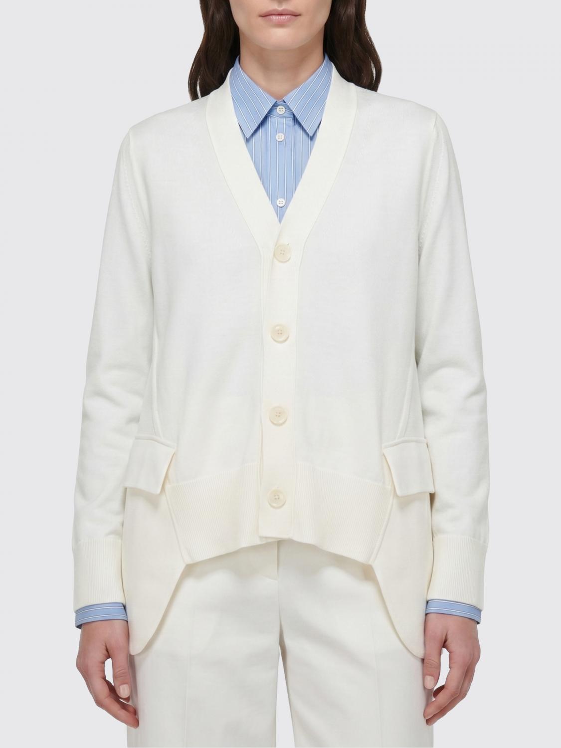 SACAI PULLOVER: Sacai Baumwoll-Cardigan, Weiß - Img 1
