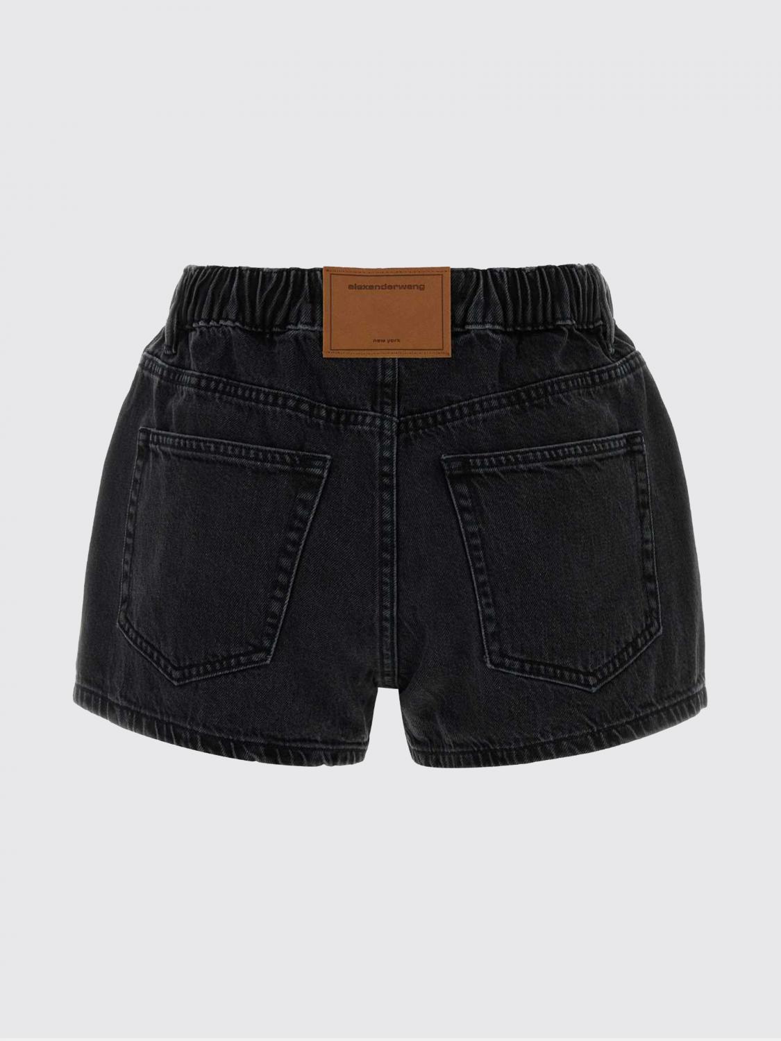 ALEXANDER WANG PANTALONCINI: Pantaloncini Alexander Wang in denim di cotone , Grigio - Img 3