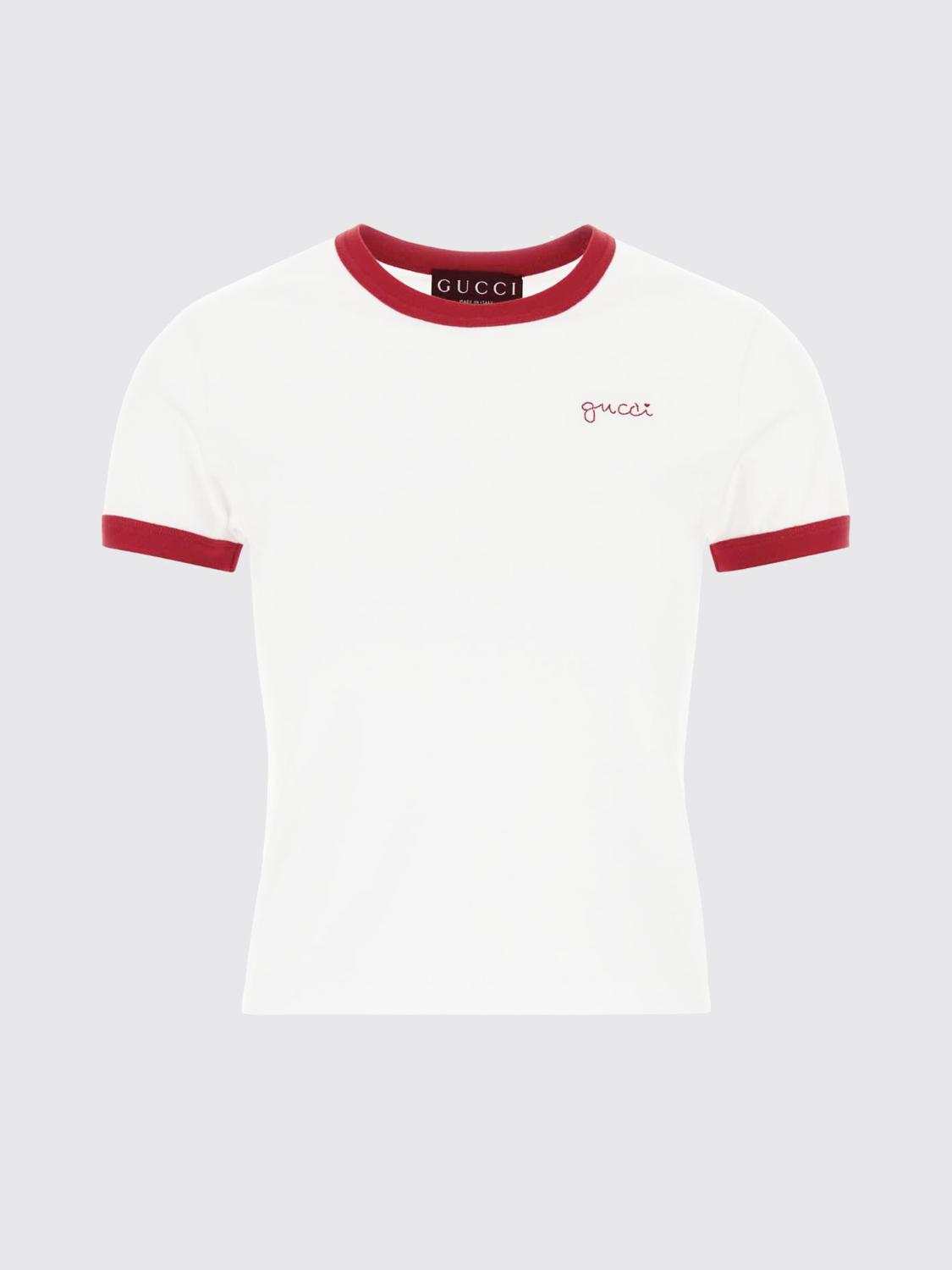 GUCCI T-SHIRTS: T-shirts in cotone con logo Gucci, Bianco - Img 2