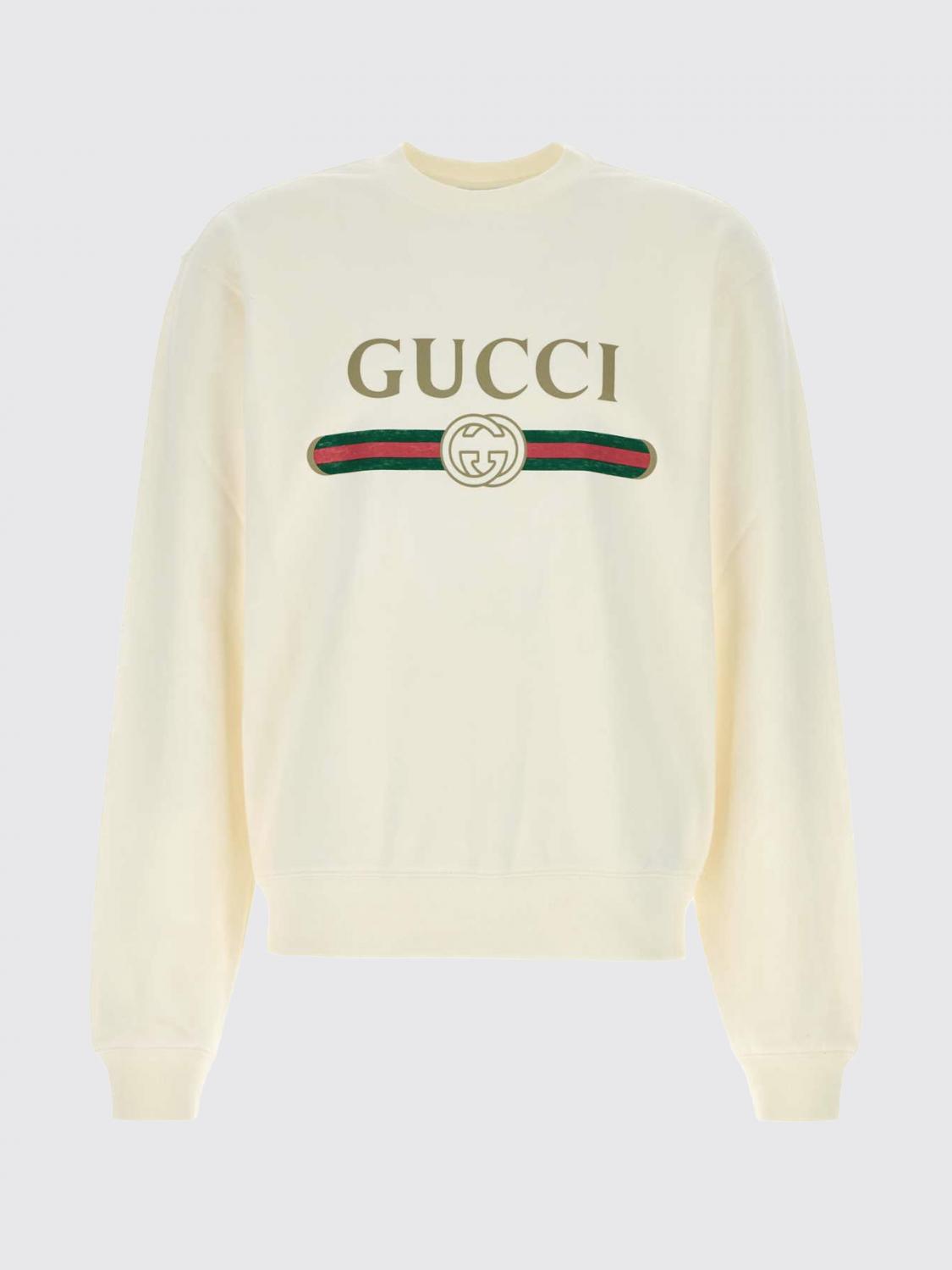 GUCCI SUDADERA: Sudadera de cuello redondo Gucci de algodón y cachemira, Blanco - Img 2