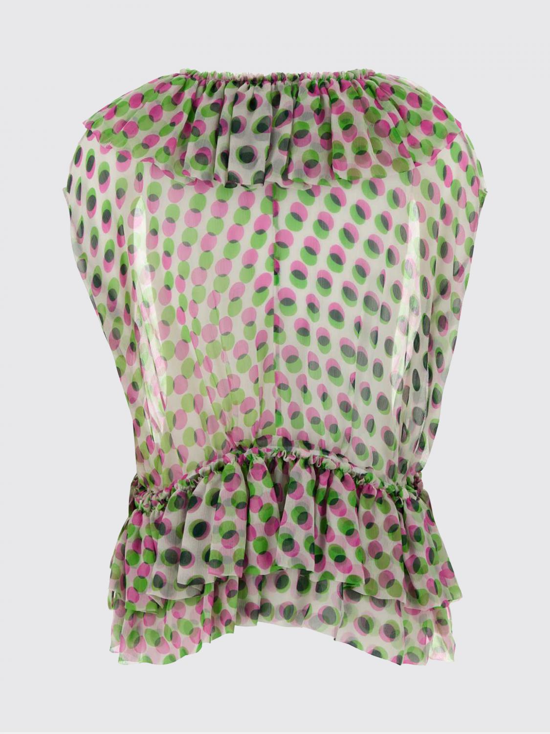 DRIES VAN NOTEN TOP: Blusa di seta a pois Dries Van Noten, Ecru - Img 3