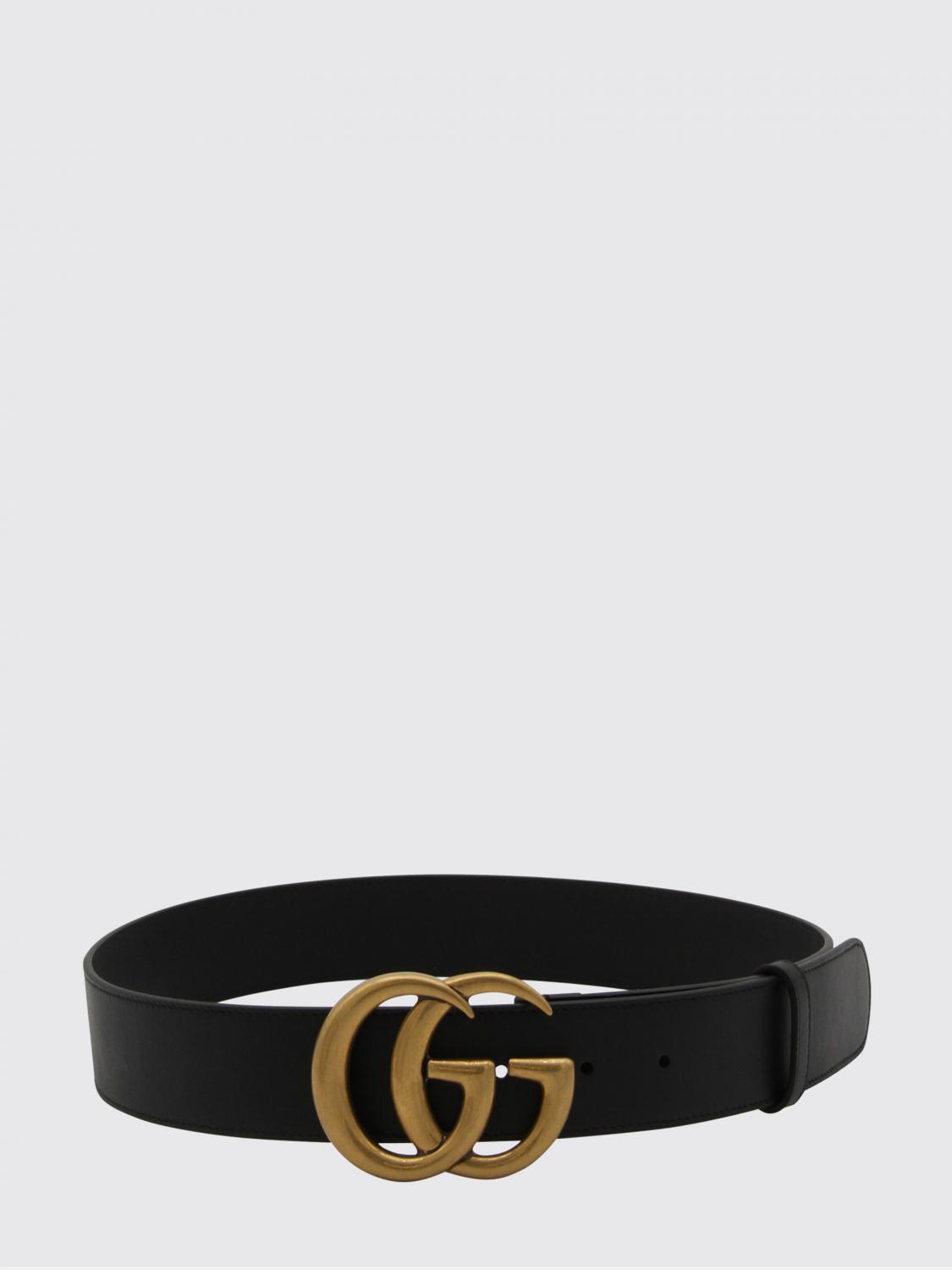 GUCCI CINTURA: Cintura GG Marmont Gucci in pelle , Nero - Img 1