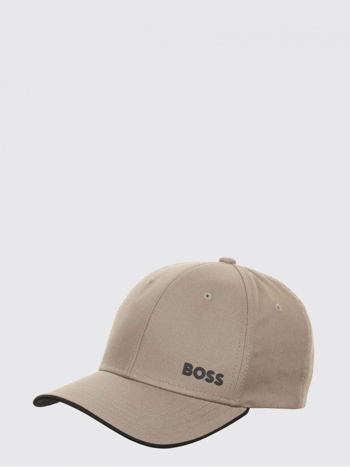 BOSS CAPPELLO: Cappello Boss in cotone con stampa logo , Beige - Img 1