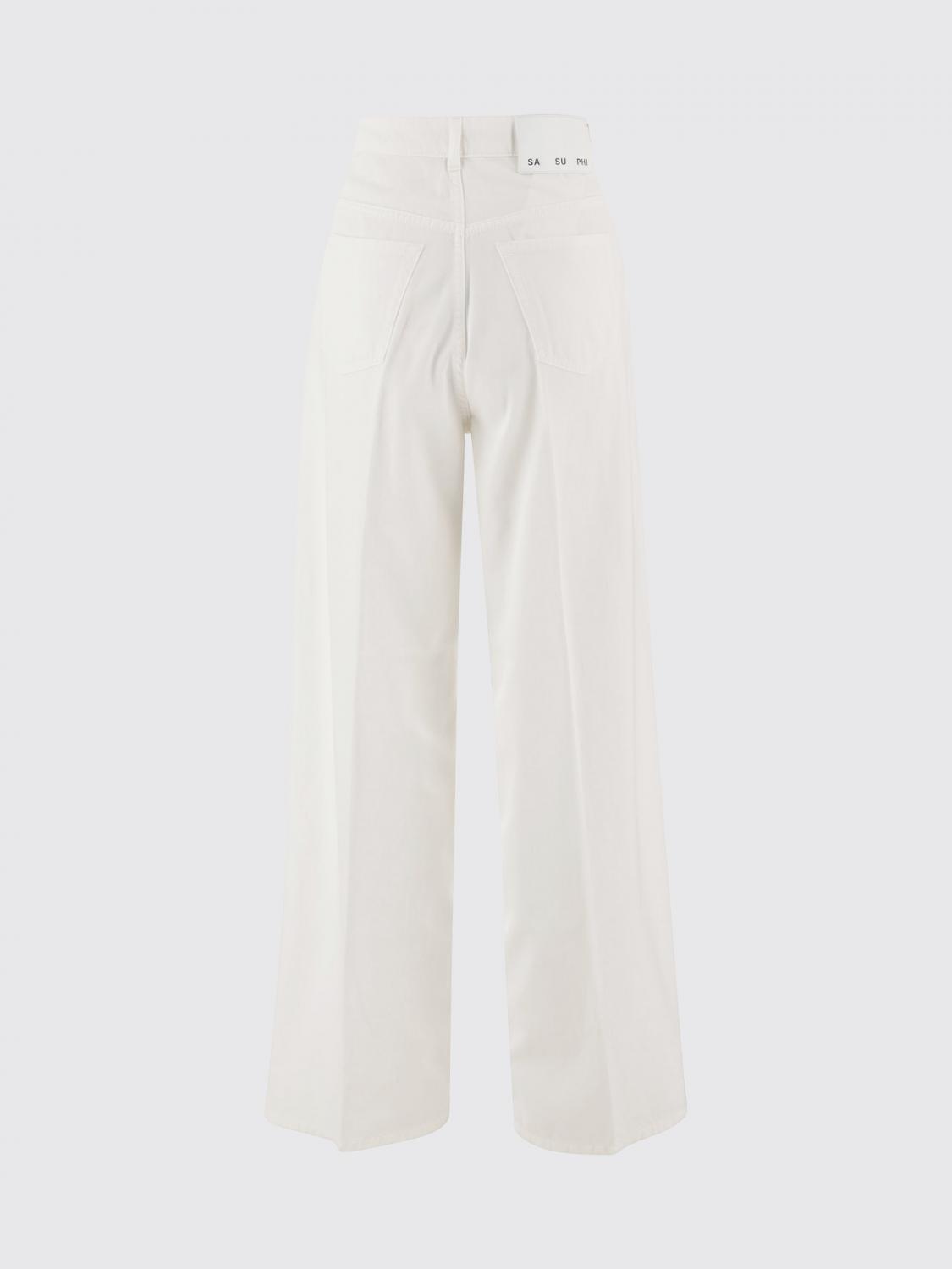 SA SU PHI PANTALONI: Pantaloni ampi Sa Su Phi in cotone , Beige - Img 3